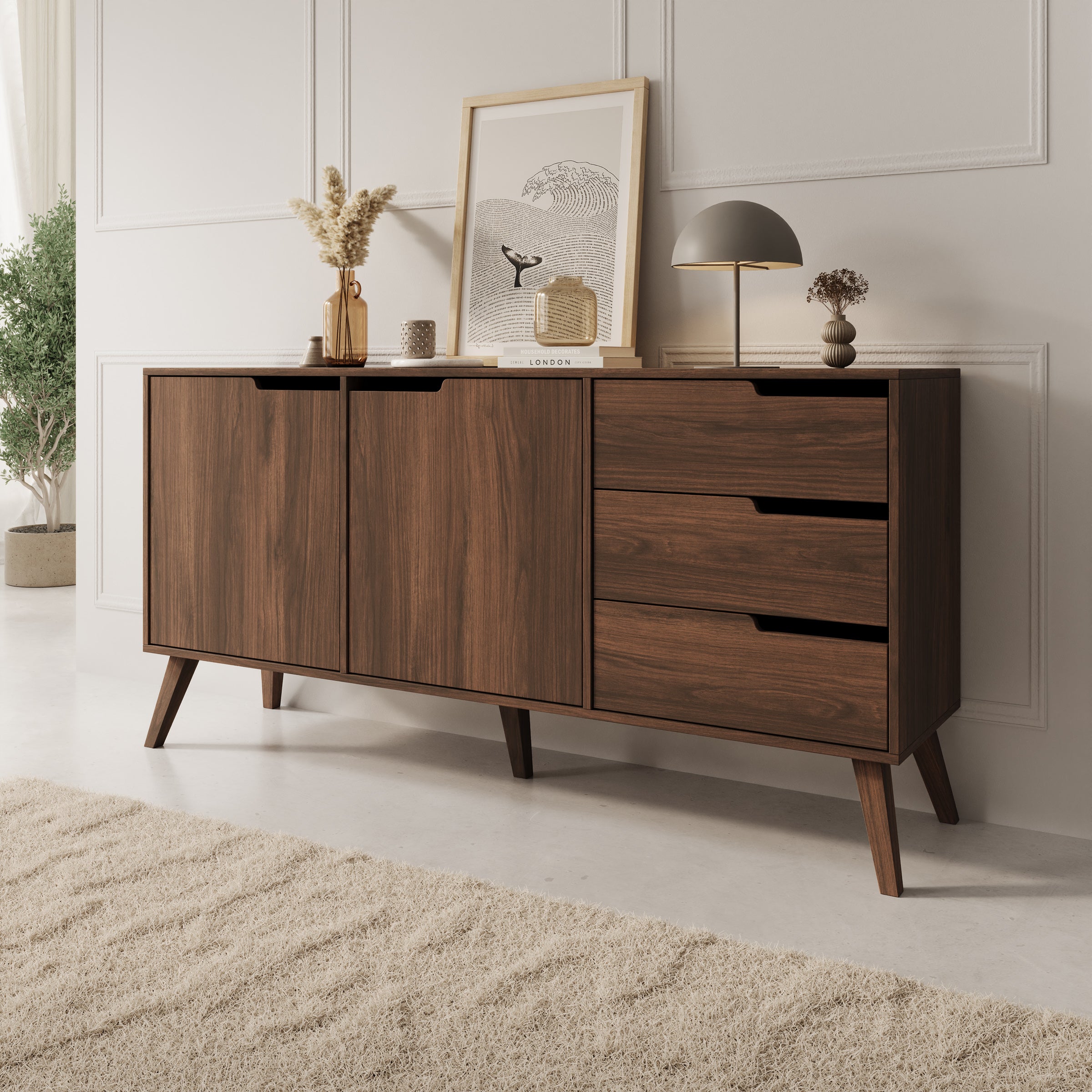 Nido - Dressoir - Donker eikenpatroon - 160x40x80 cm