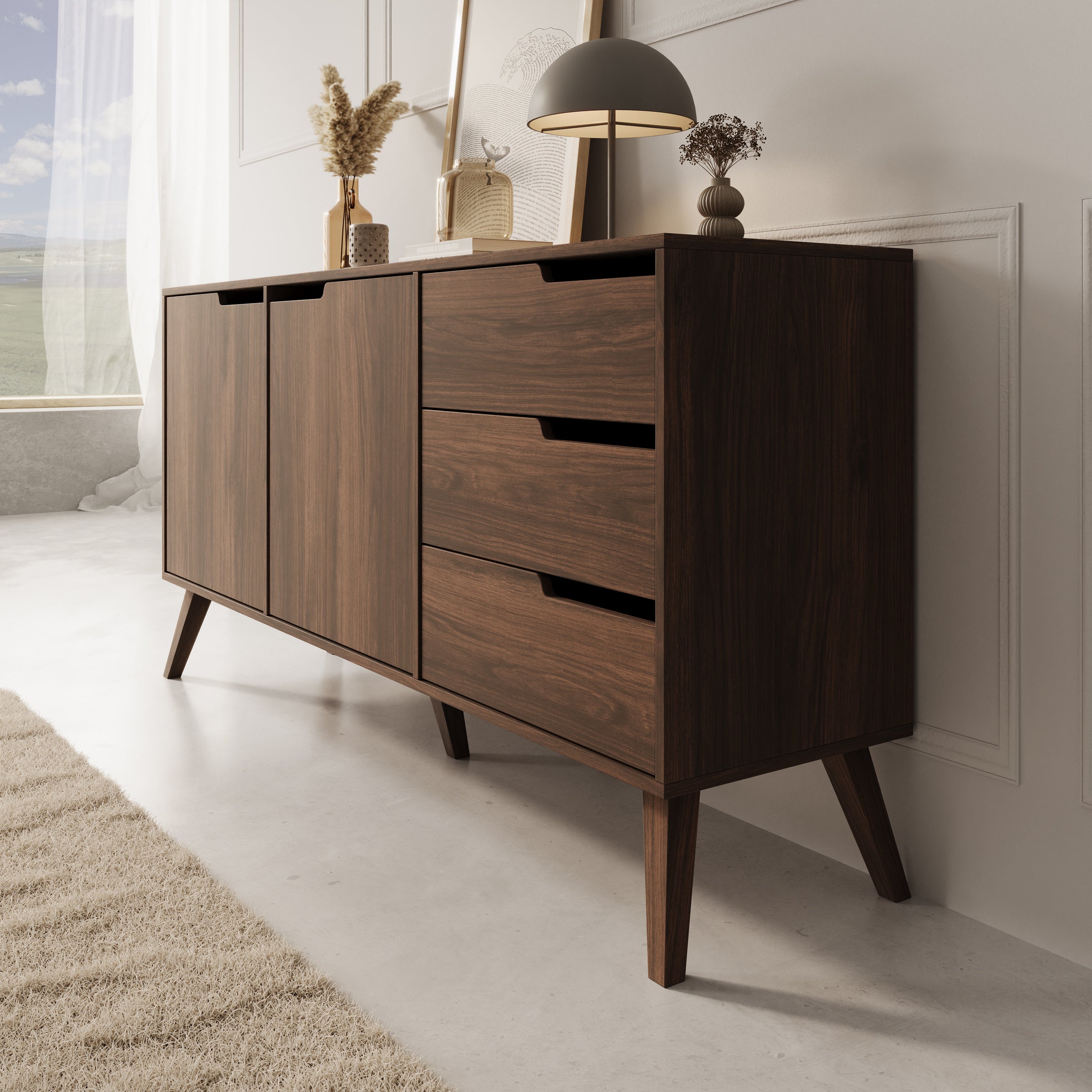 Nido - Dressoir - Donker eikenpatroon - 160x40x80 cm