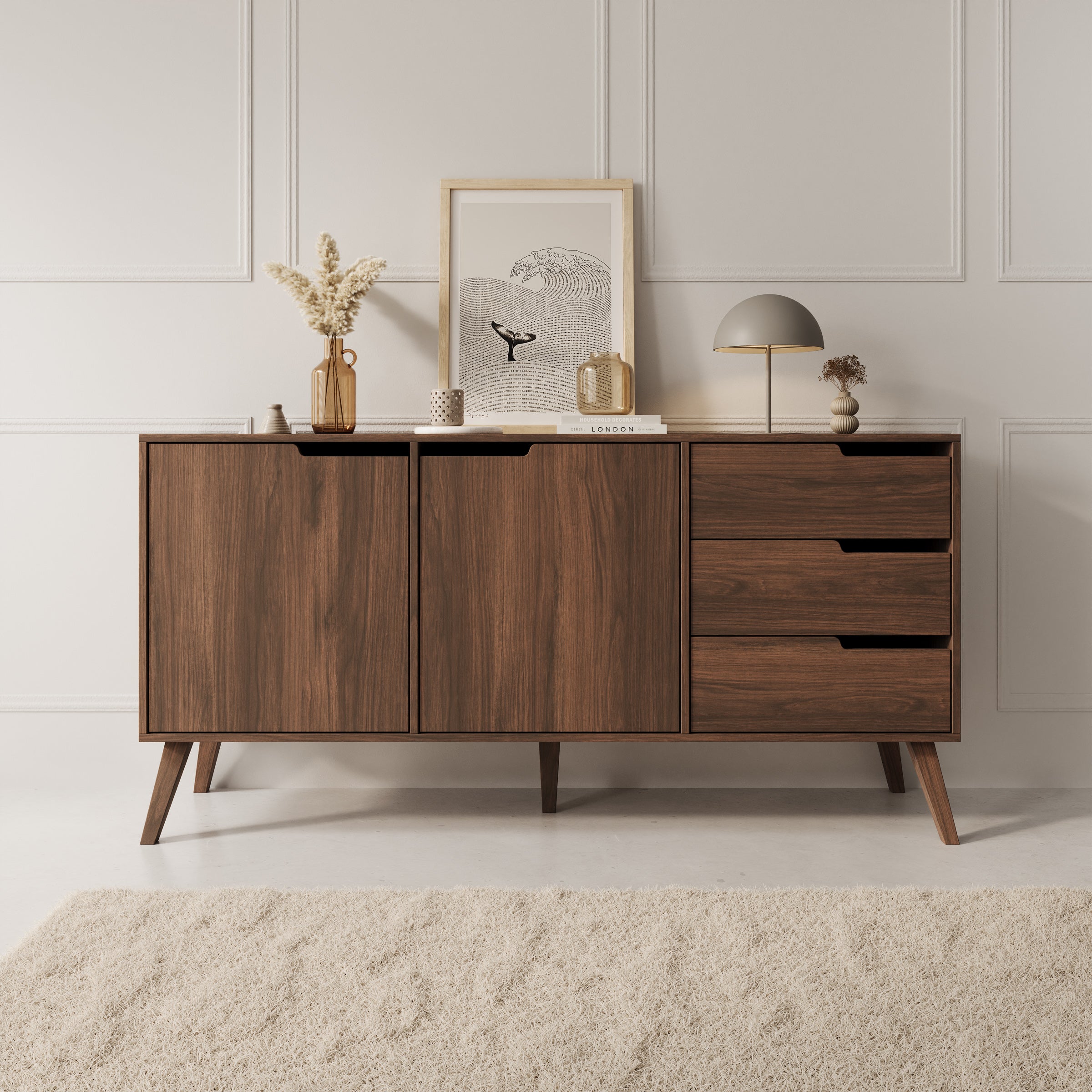 Nido - Dressoir - Donker eikenpatroon - 160x40x80 cm