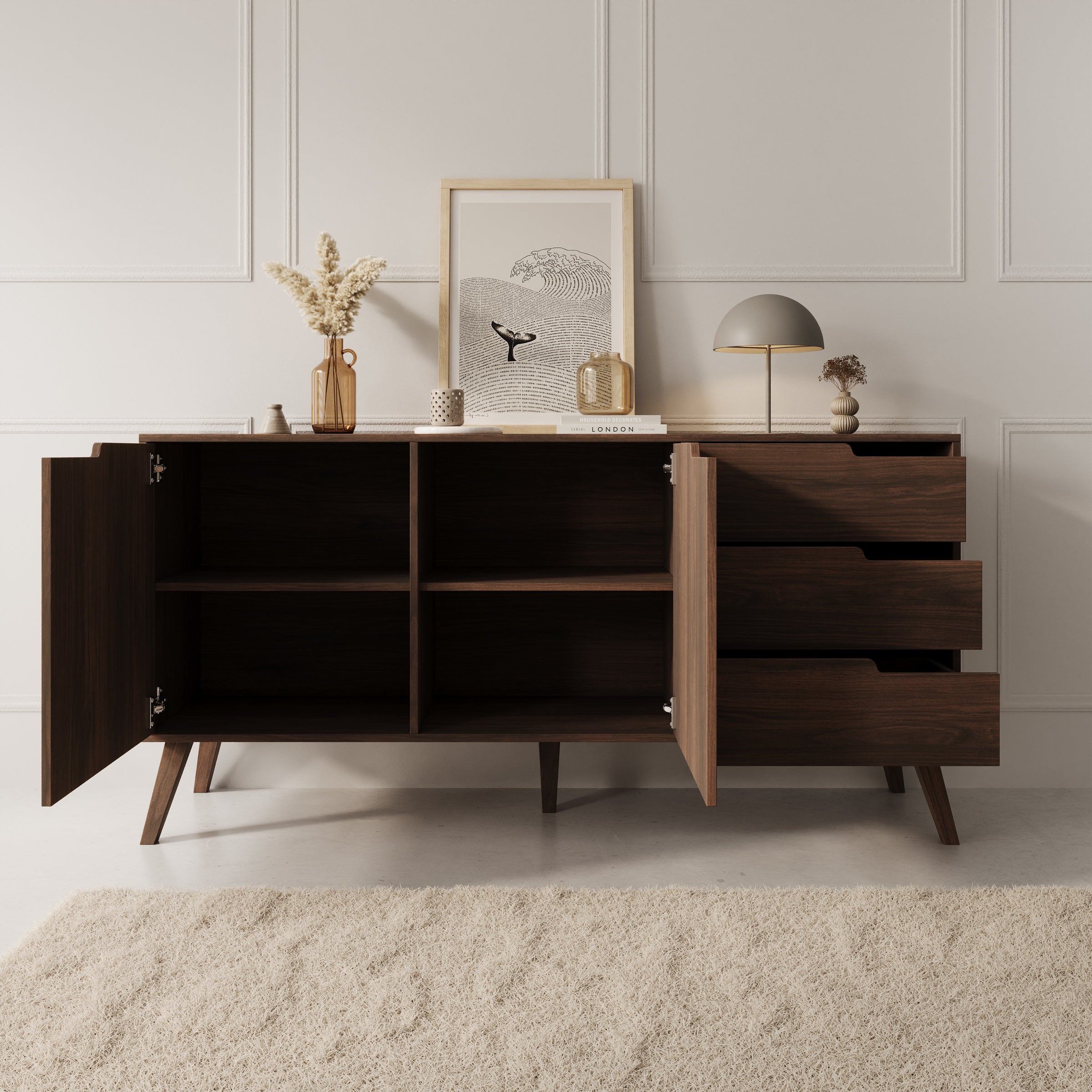 Nido - Dressoir - Donker eikenpatroon - 160x40x80 cm