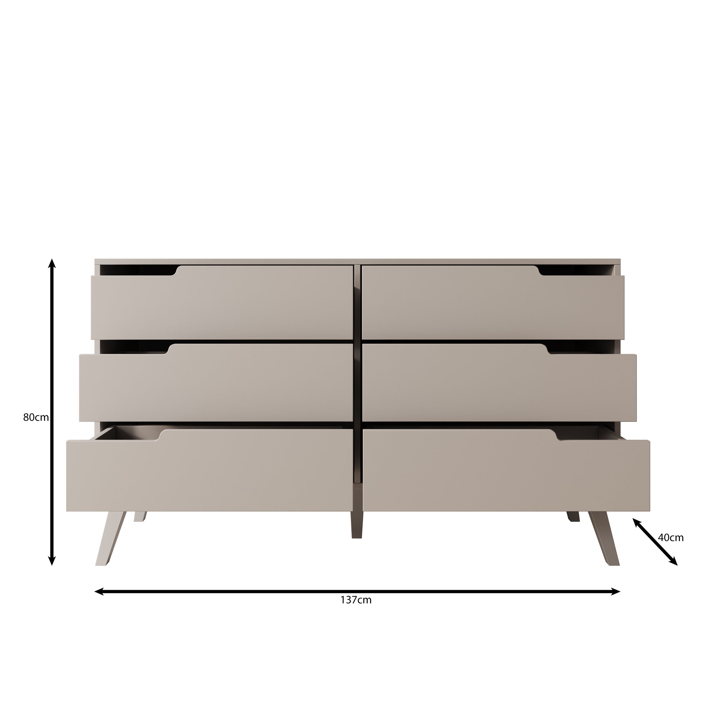 Nido - Ladekast - Donker eikenpatroon - 137x40x80 cm