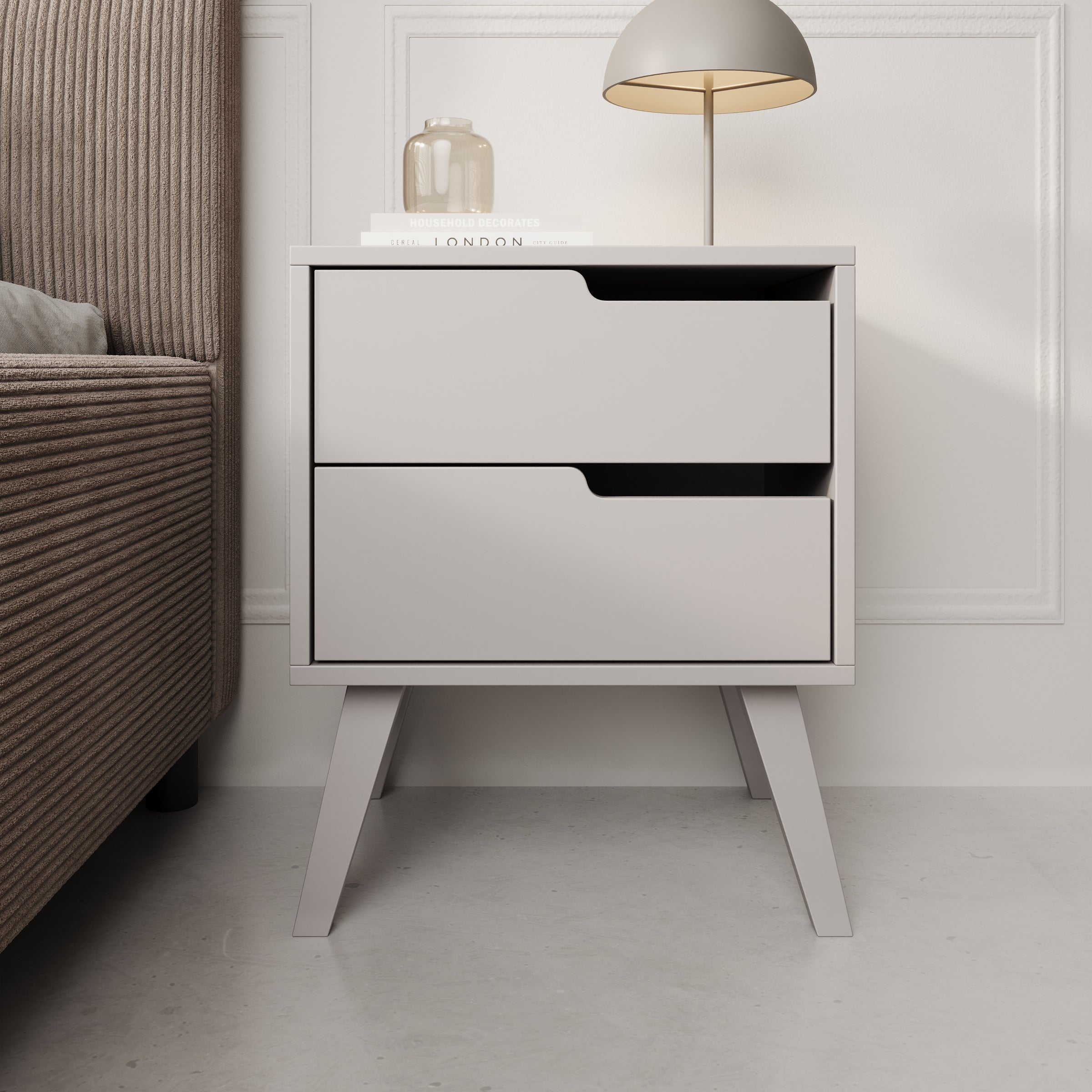 Nido - Nachtkastje rechts - Beige - 45x35x55 cm