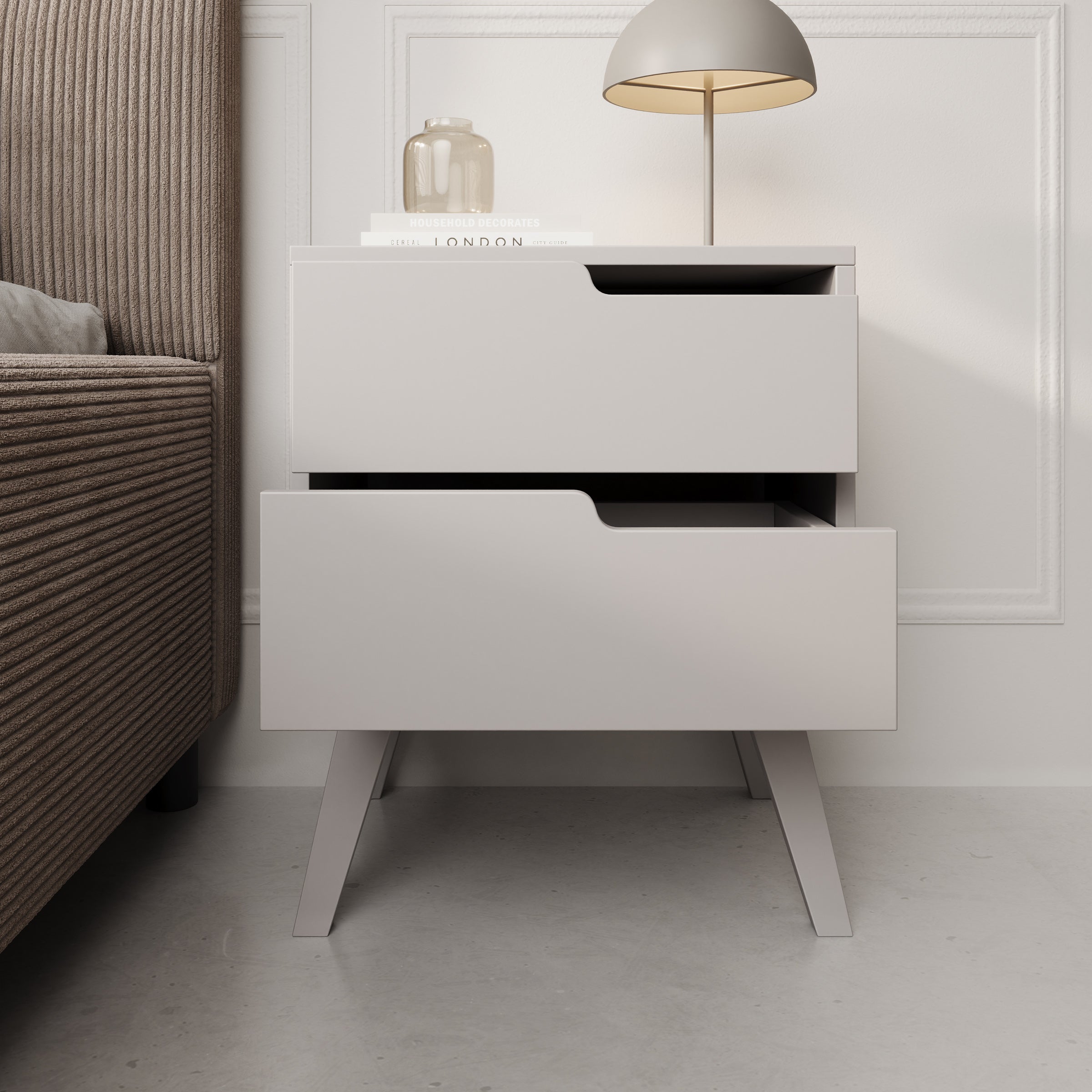 Nido - Nachtkastje rechts - Beige - 45x35x55 cm