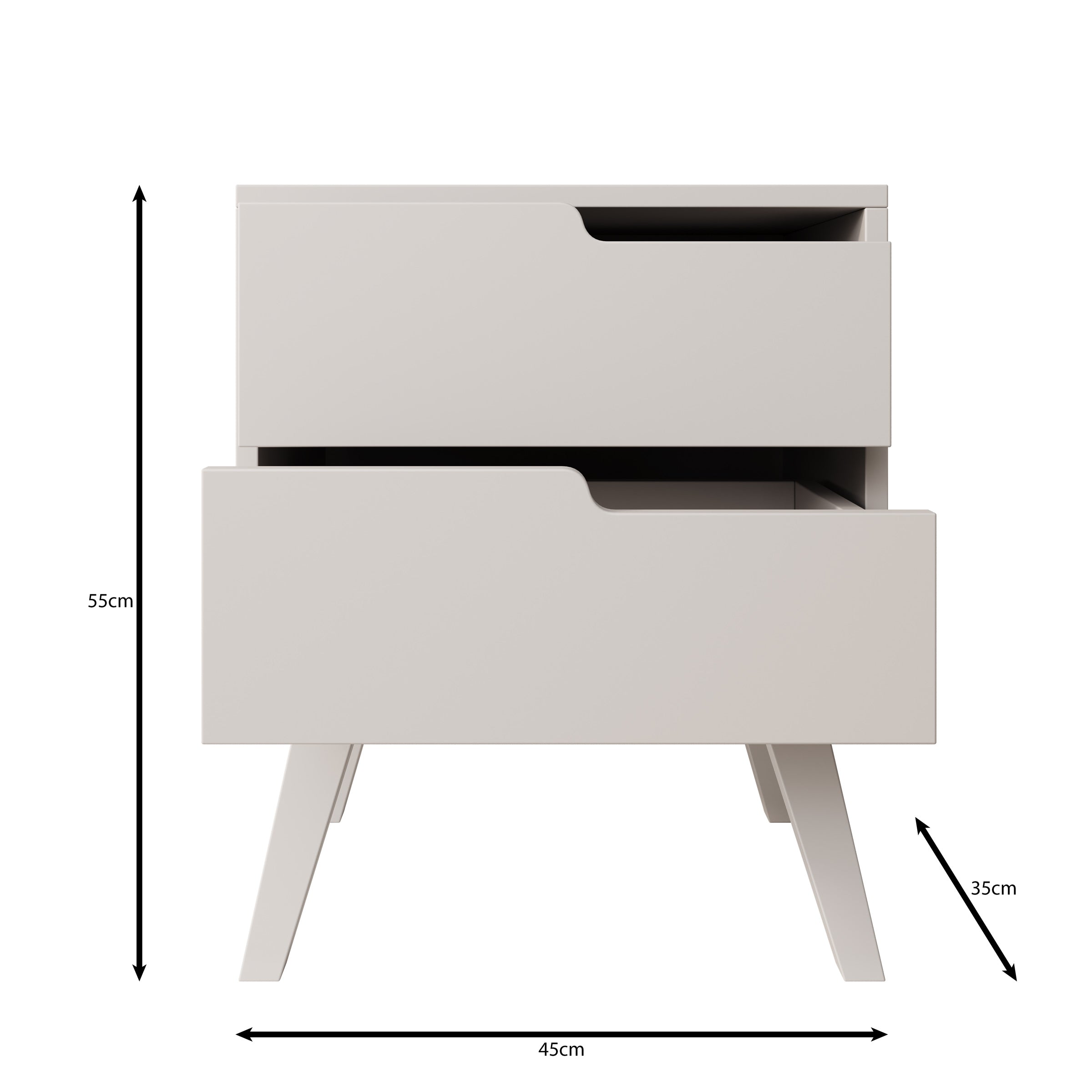 Nido - Nachtkastje rechts - Donker eikenpatroon - 45x35x55 cm