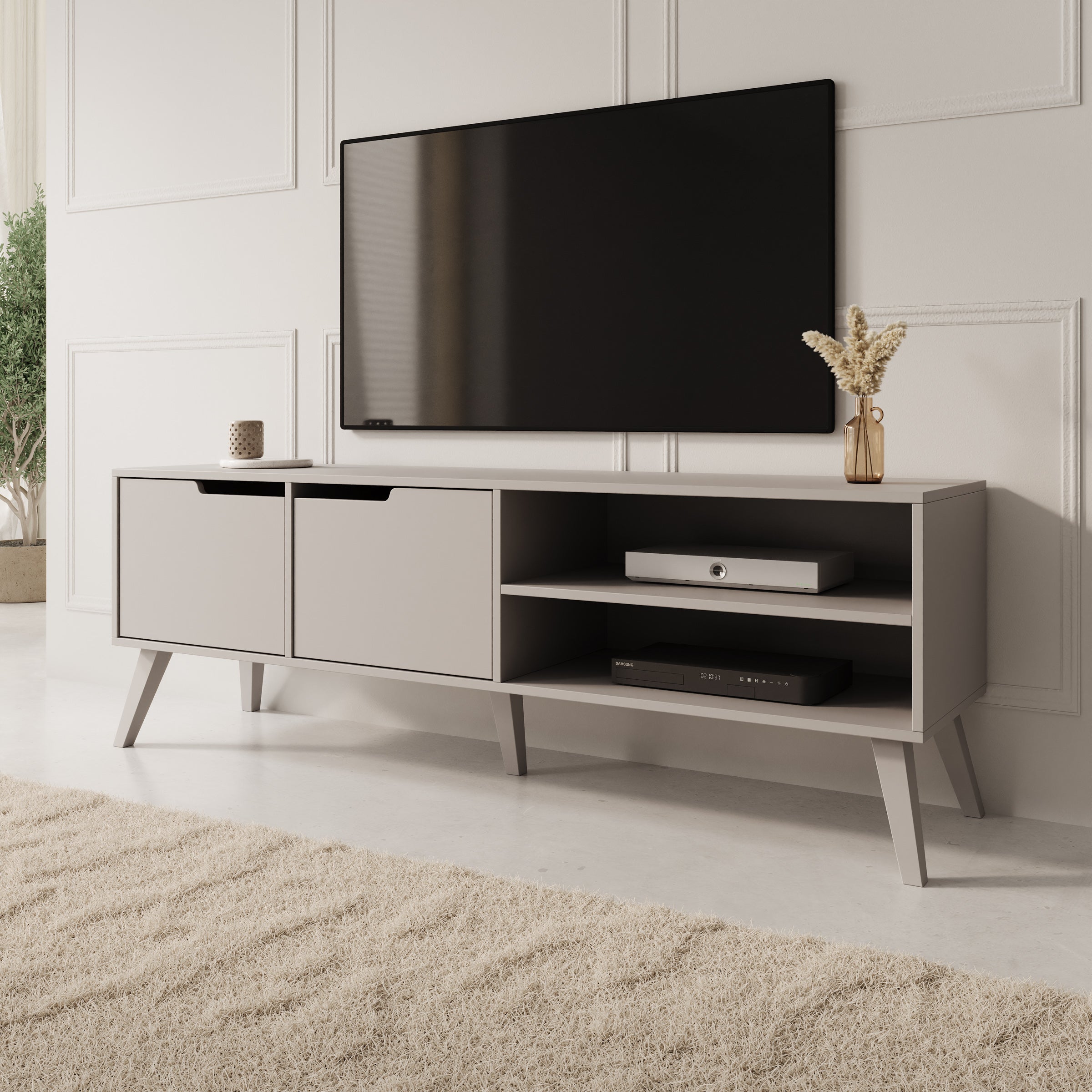 Nido - TV-Meubel - Beige - 160x40x55 cm