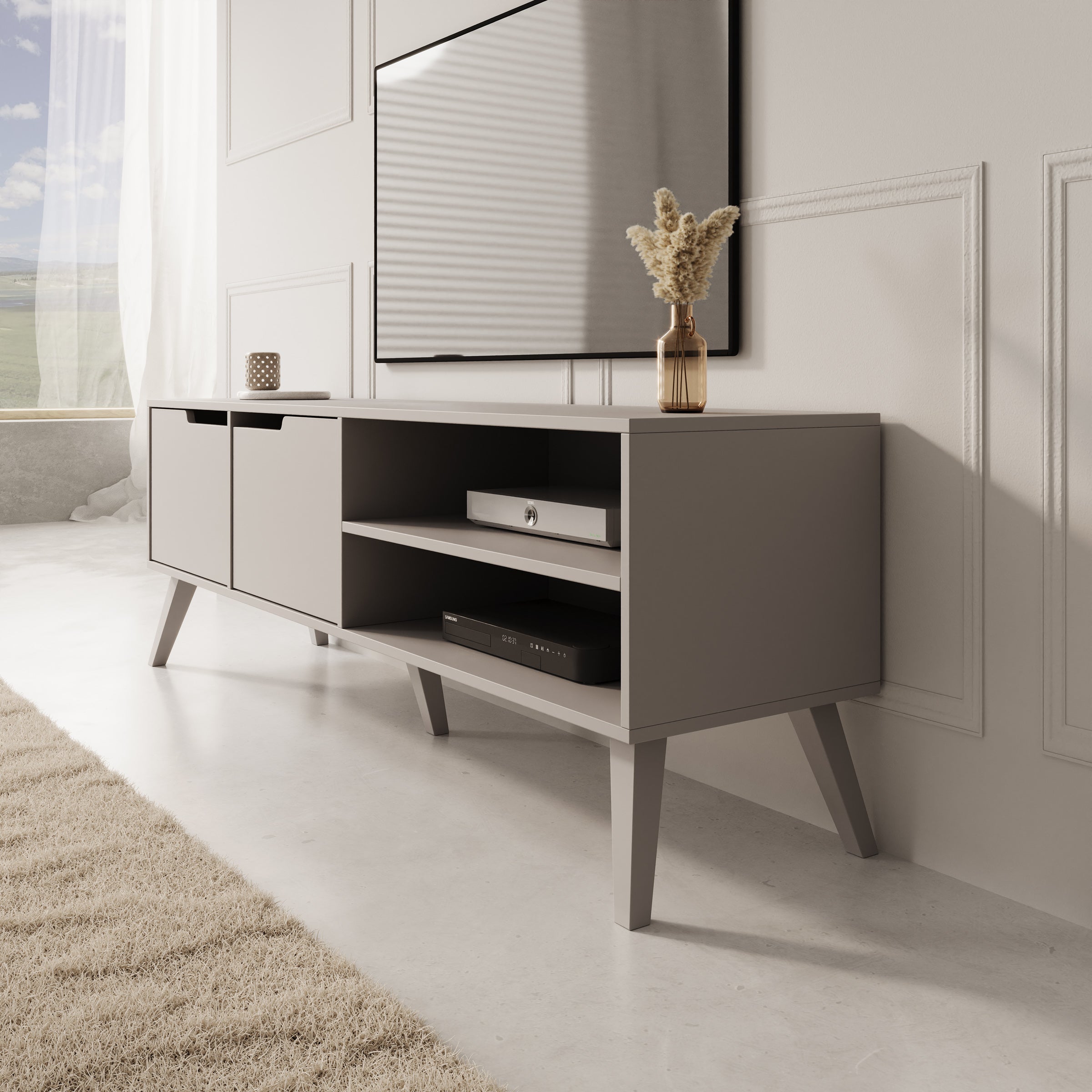 Nido - TV-Meubel - Beige - 160x40x55 cm