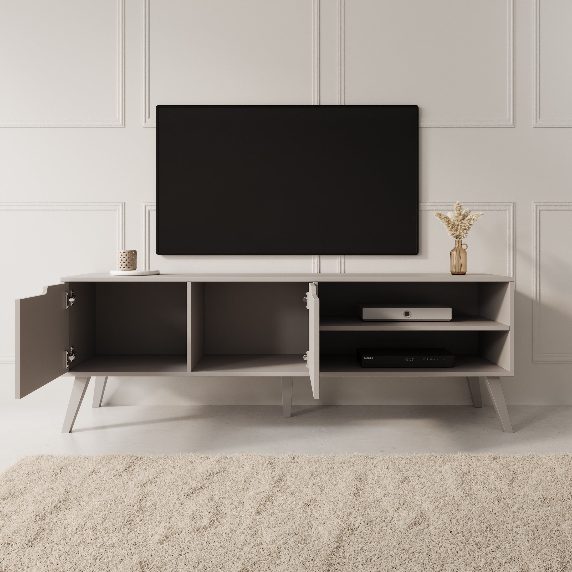 Nido - TV-Meubel - Beige - 160x40x55 cm