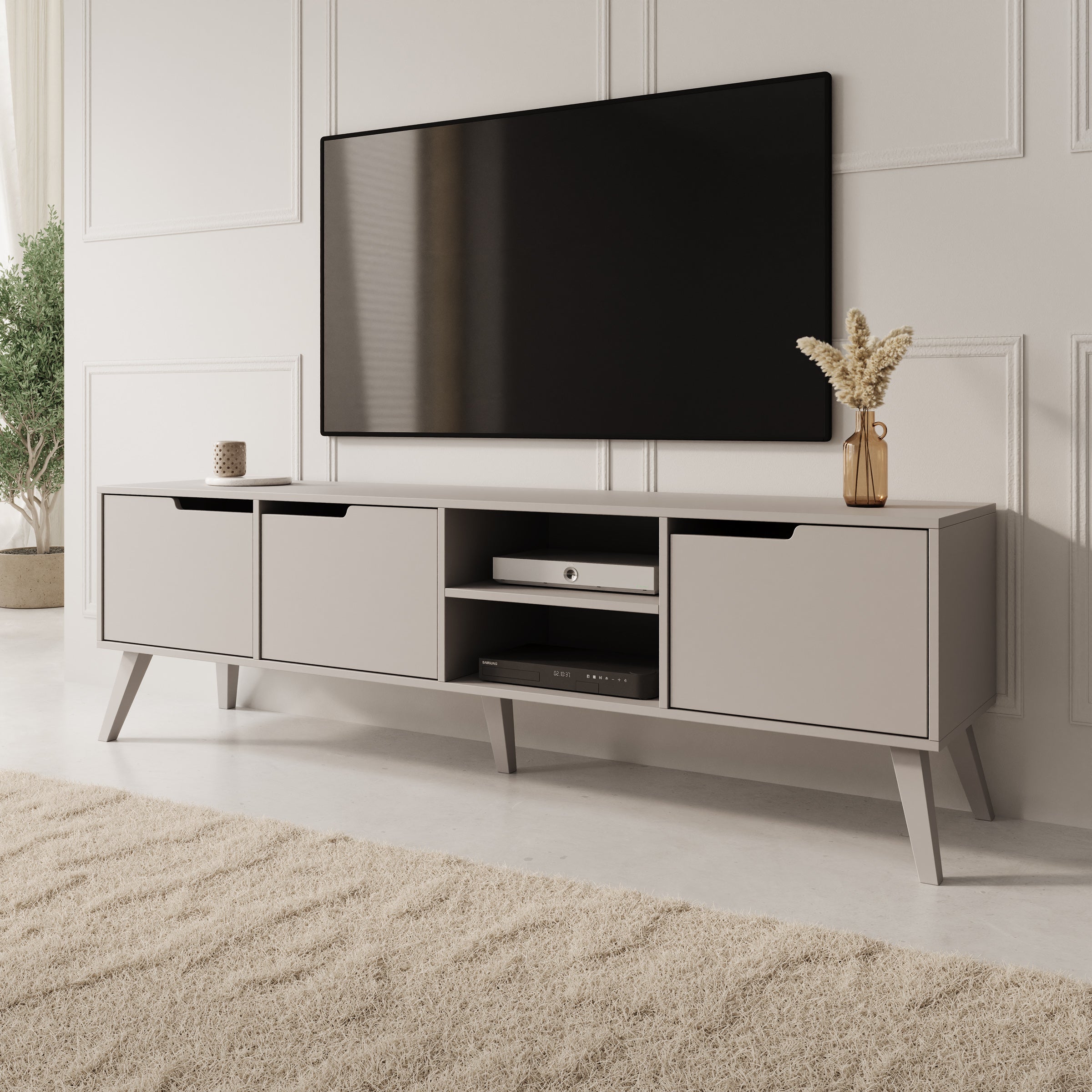 Nido - TV-Meubel - Beige - 180x40x55 cm