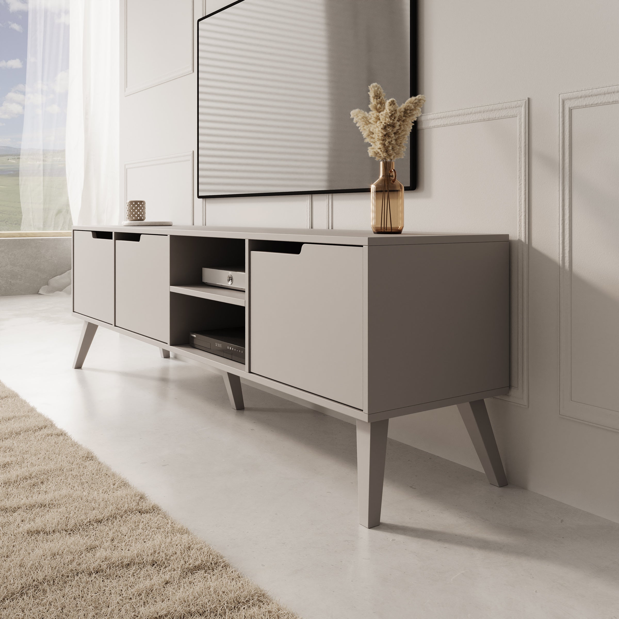Nido - TV-Meubel - Beige - 180x40x55 cm