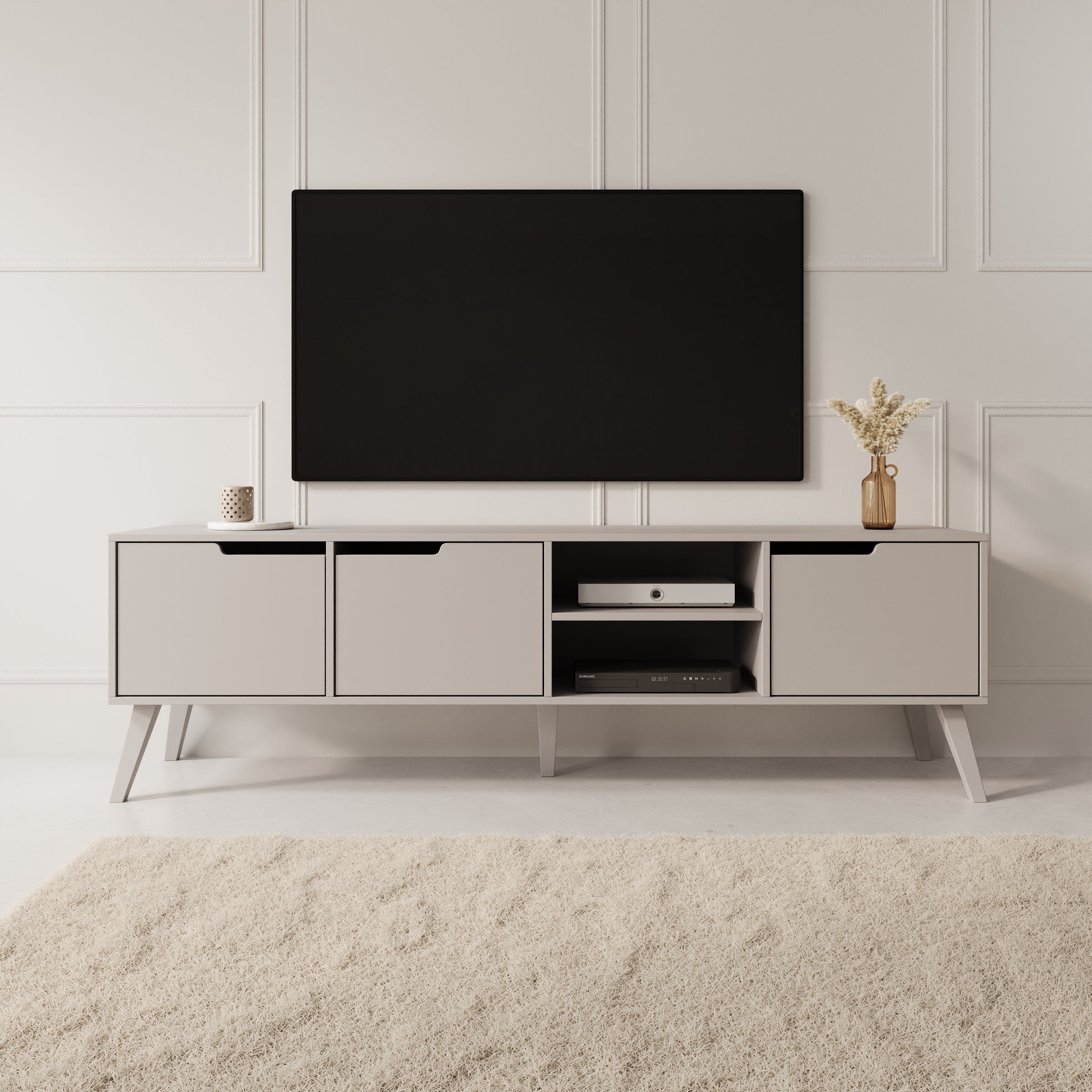 Nido - TV-Meubel - Beige - 180x40x55 cm