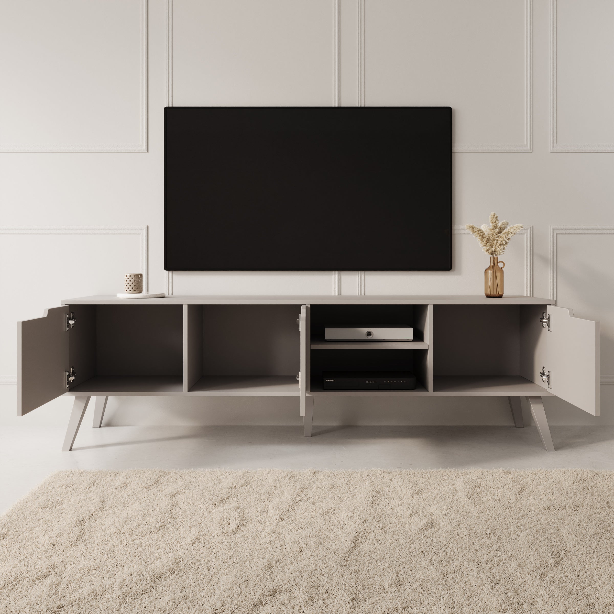 Nido - TV-Meubel - Beige - 180x40x55 cm