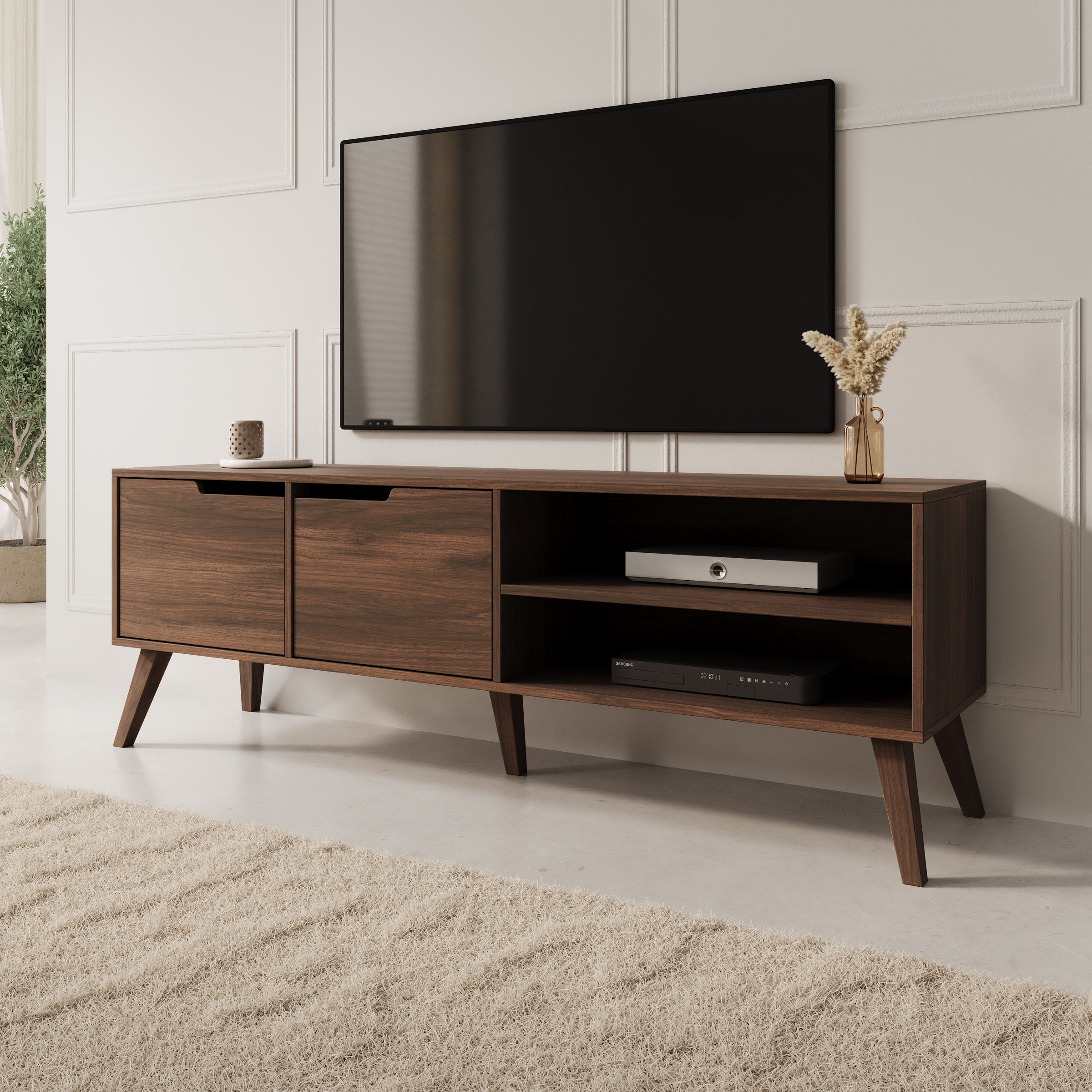 Nido - TV-Meubel - Donker eikenpatroon - 160x40x55 cm