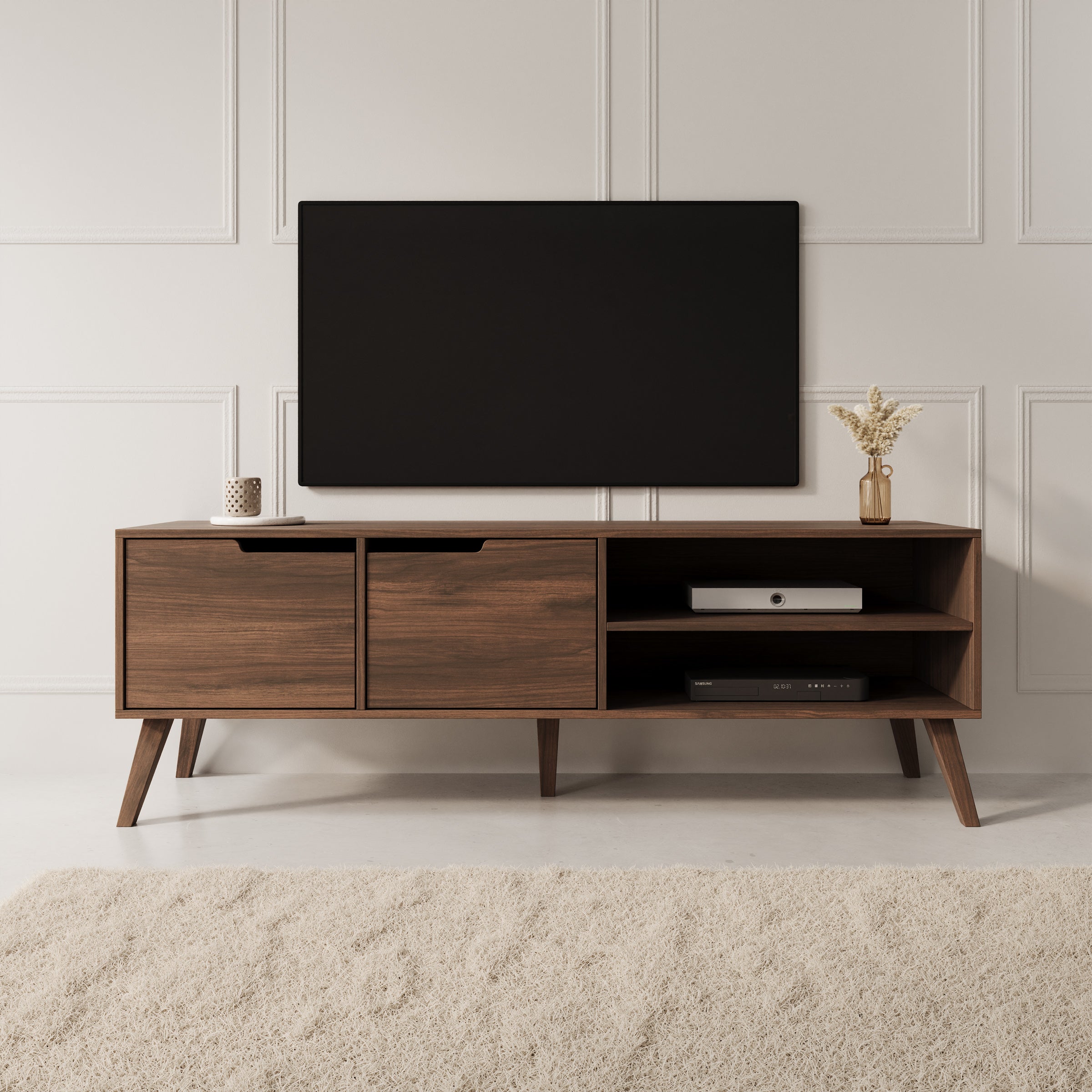 Nido - TV-Meubel - Donker eikenpatroon - 160x40x55 cm