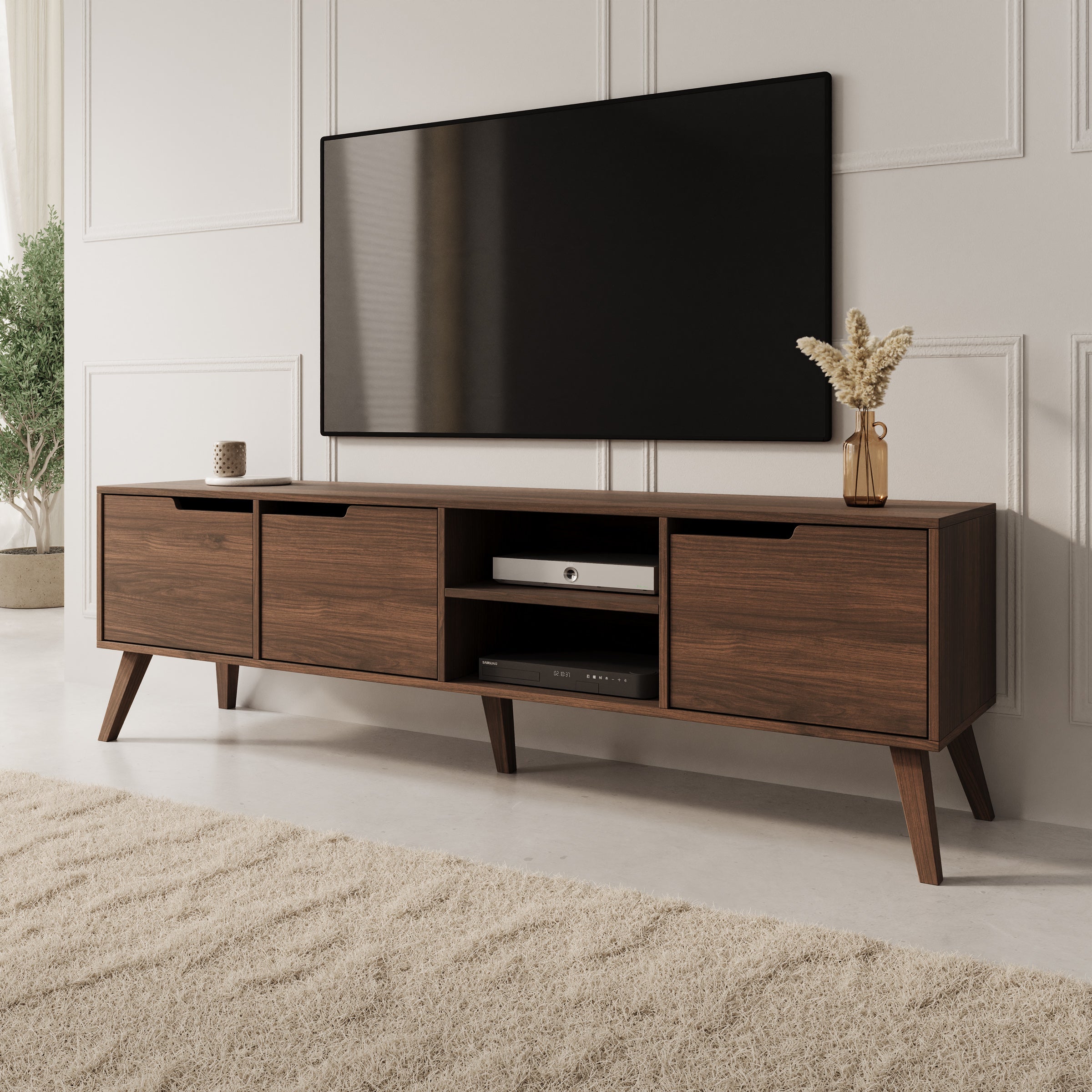 Nido - TV-Meubel - Donker eikenpatroon - 180x40x55 cm