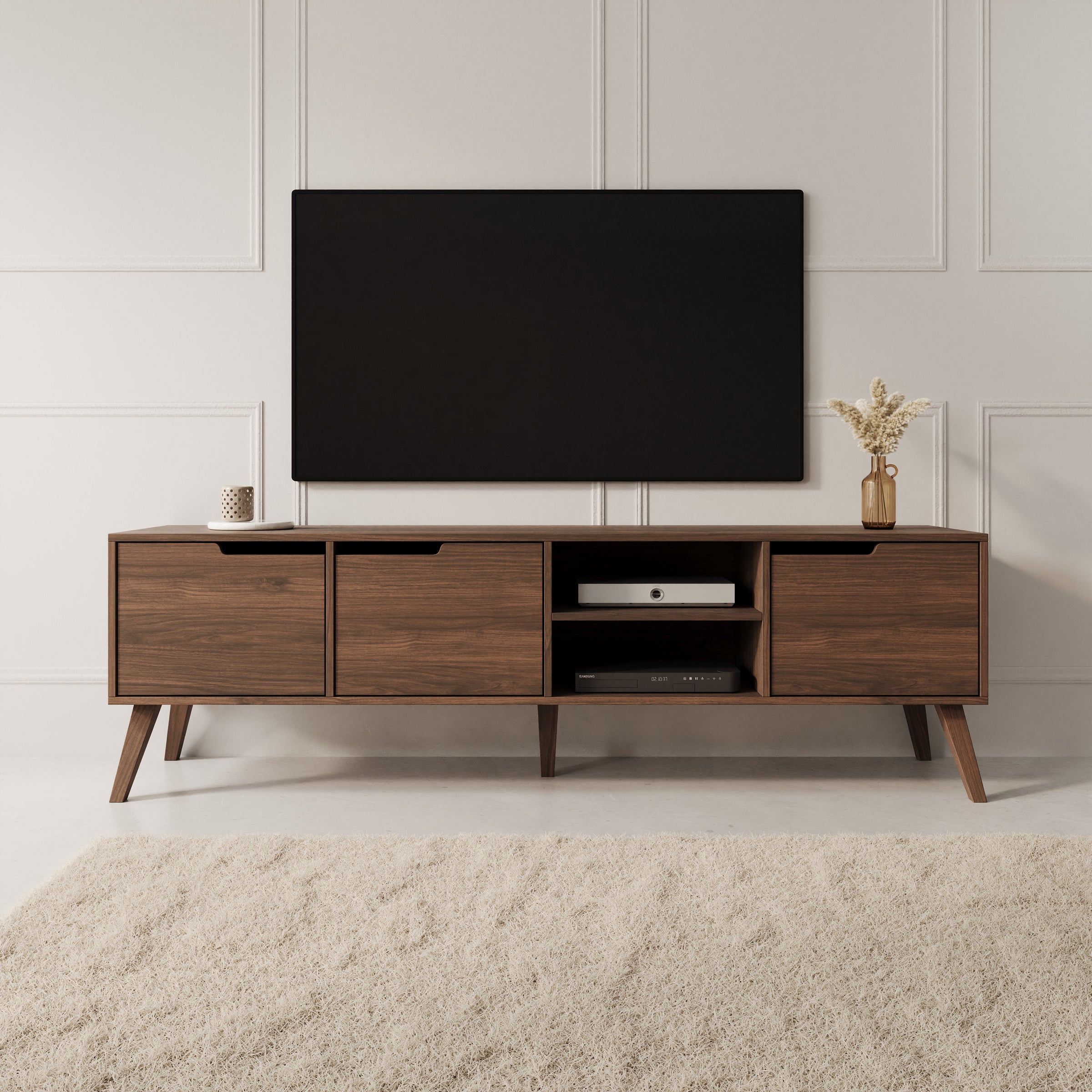 Nido - TV-Meubel - Donker eikenpatroon - 180x40x55 cm