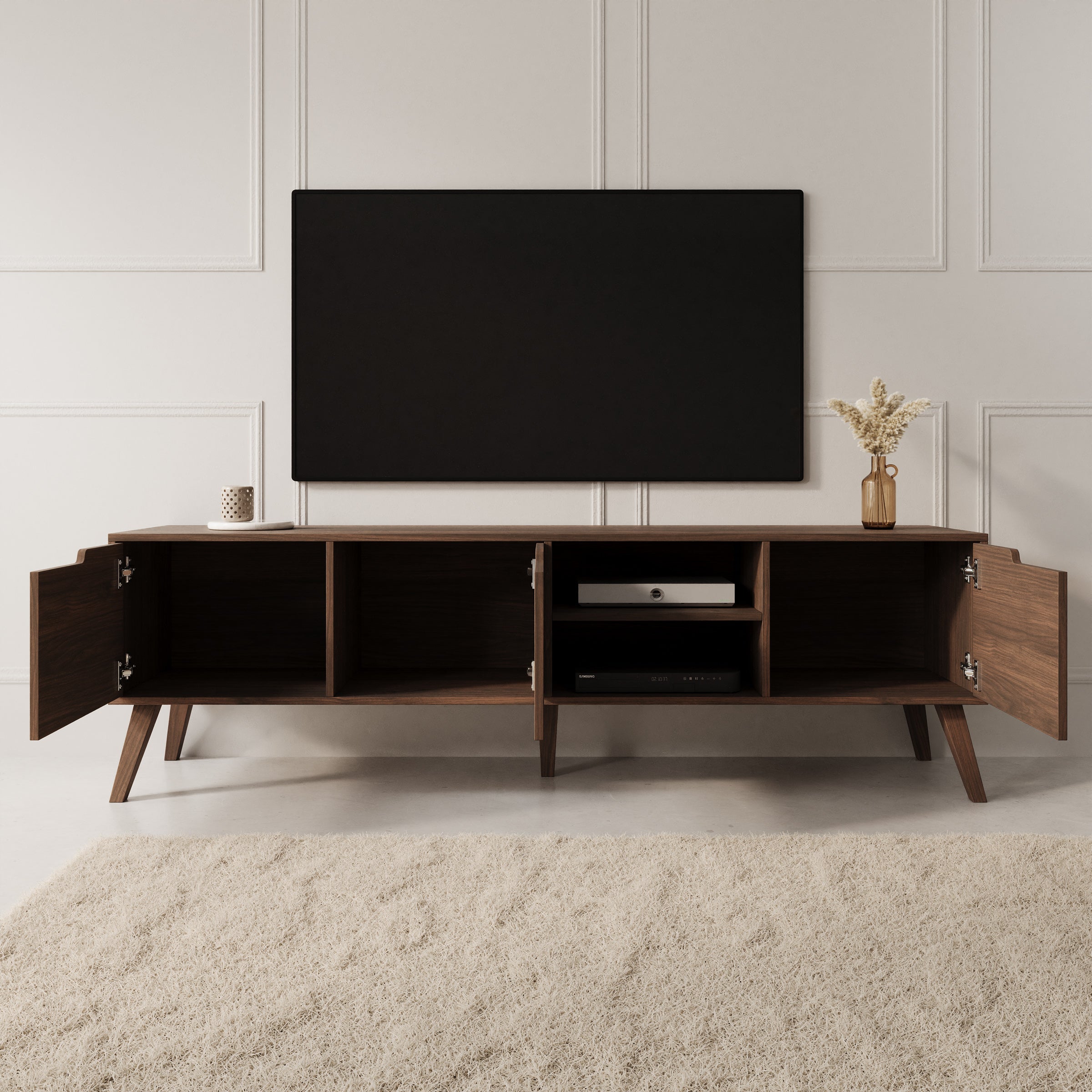 Nido - TV-Meubel - Donker eikenpatroon - 180x40x55 cm
