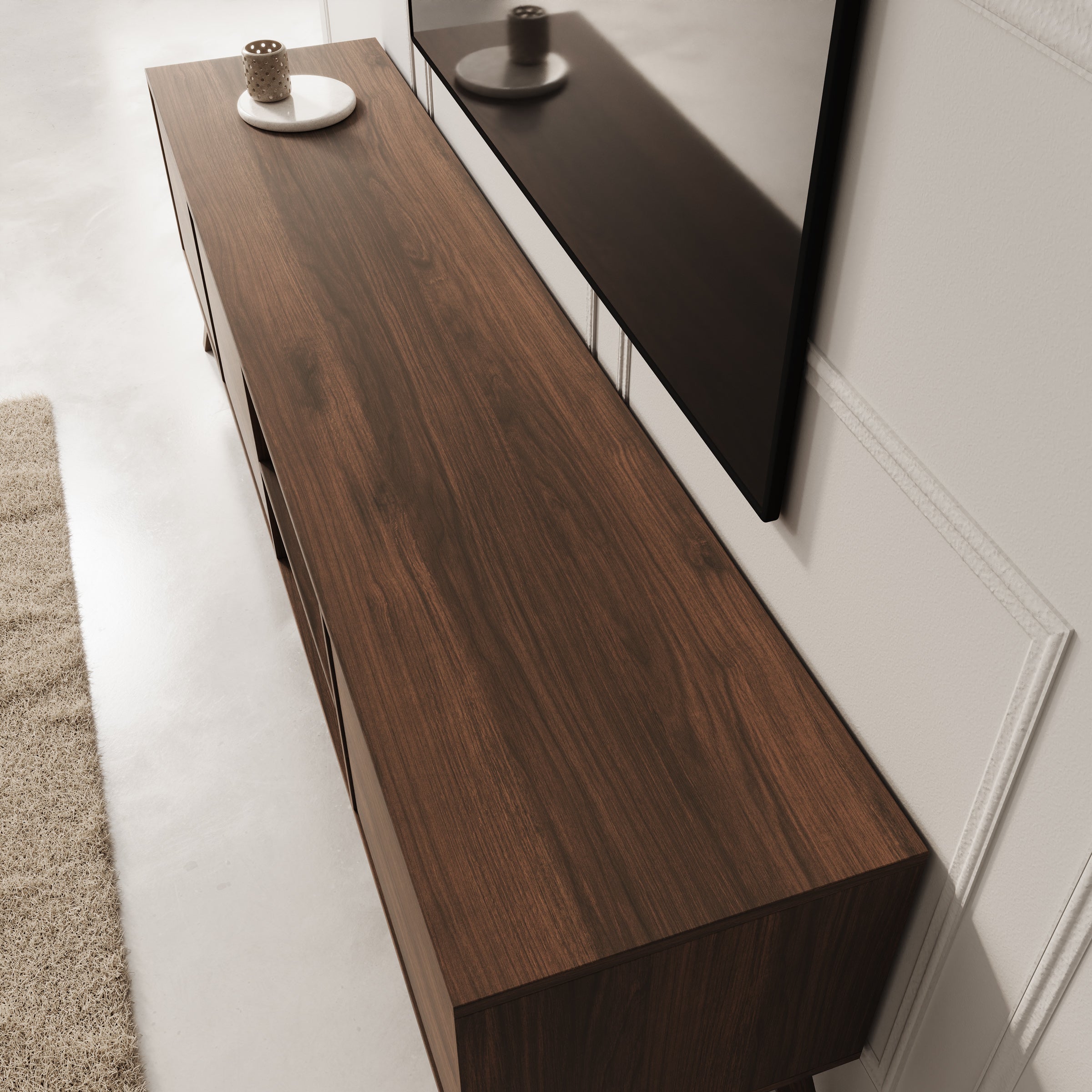 Nido - TV-Meubel - Donker eikenpatroon - 180x40x55 cm