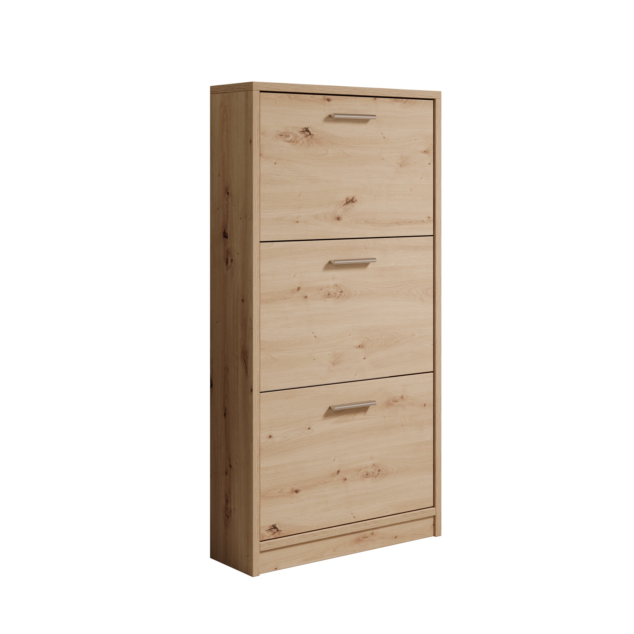 Nivik - Schoenenkast 3 vakken - Eikenpatroon - 58x20x116 cm