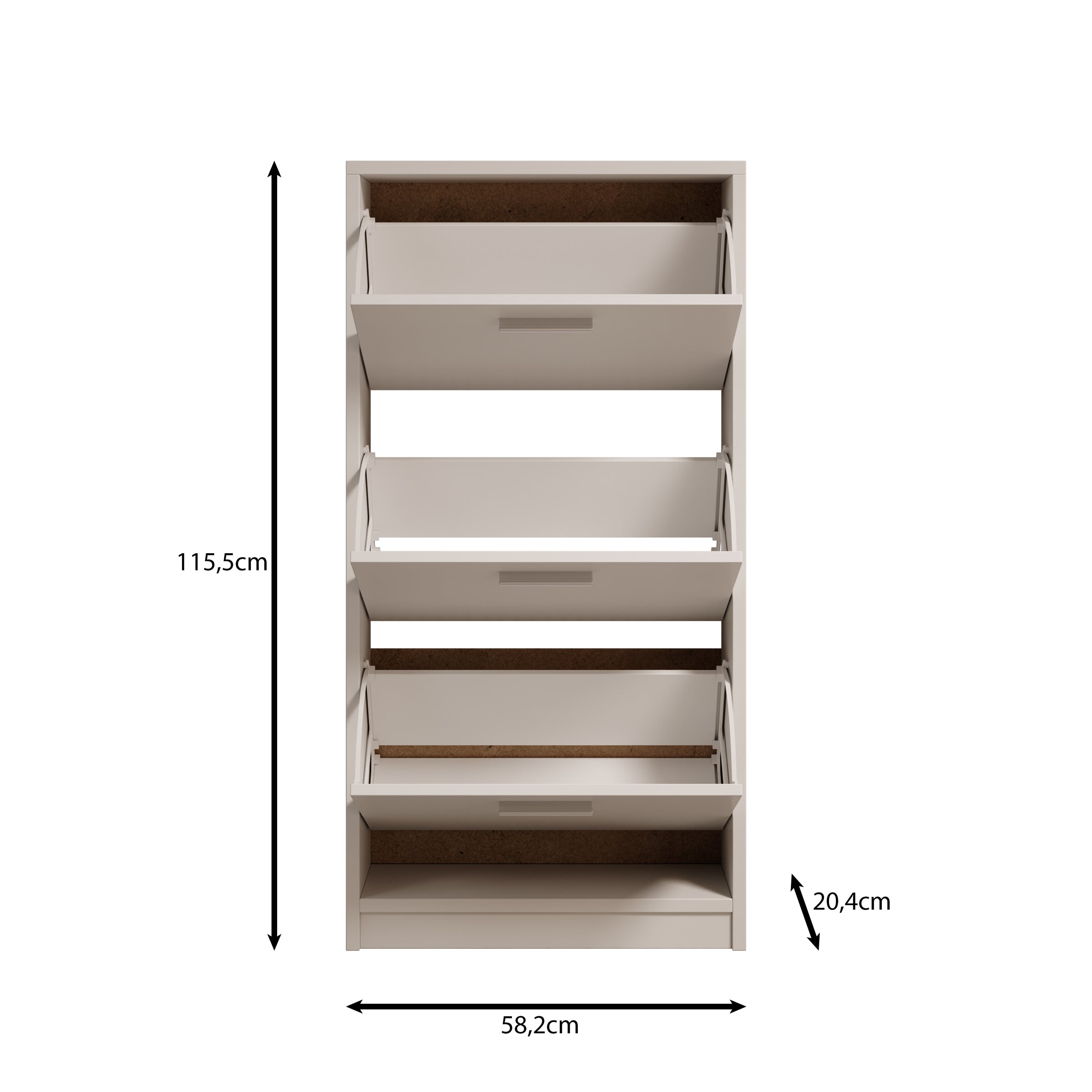 Nivik - Schoenenkast 3 vakken - Eikenpatroon - 58x20x116 cm