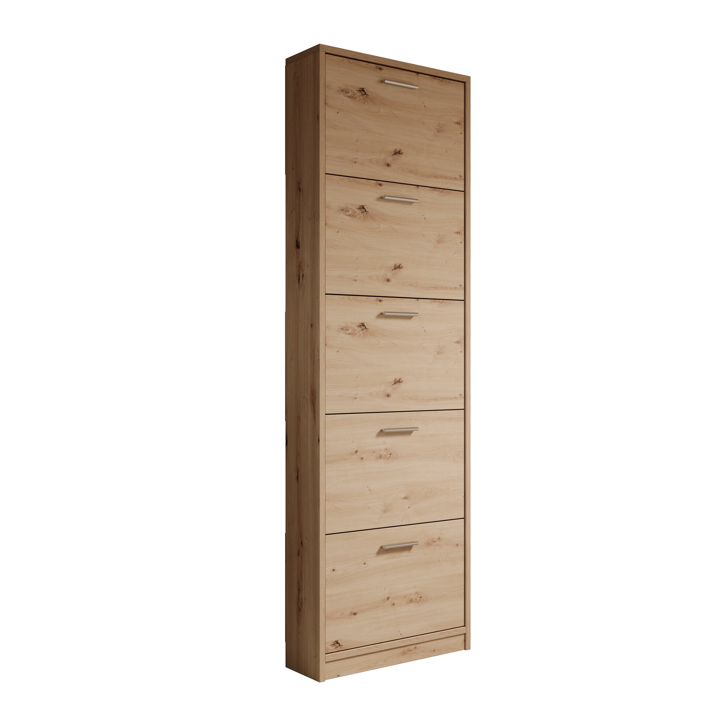 Nivik - Schoenenkast 5 vakken - Eikenpatroon - 58x20x186 cm
