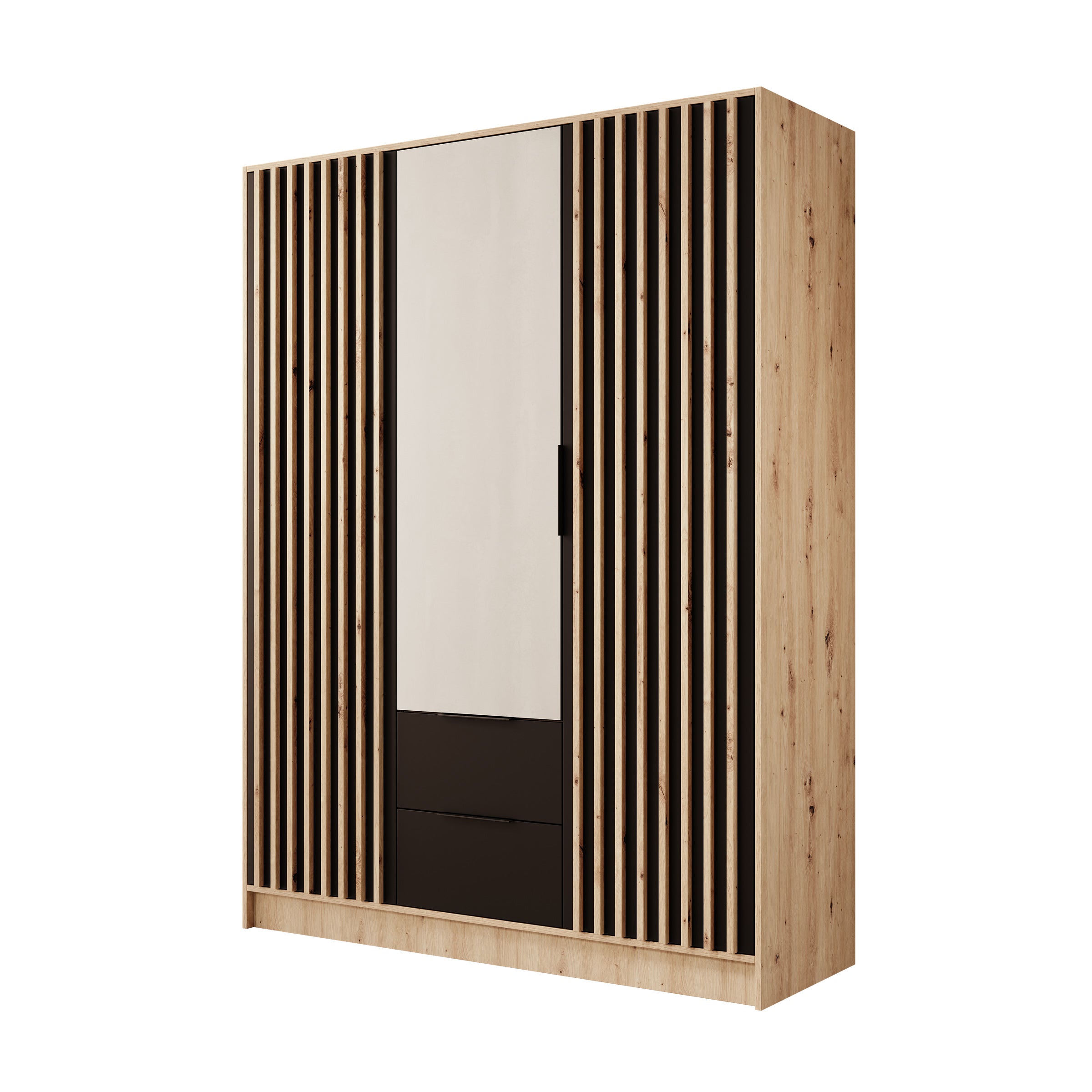 Nocturna - Kledingkast 2 deurs - Eiken/Zwart - 150x51x200 cm