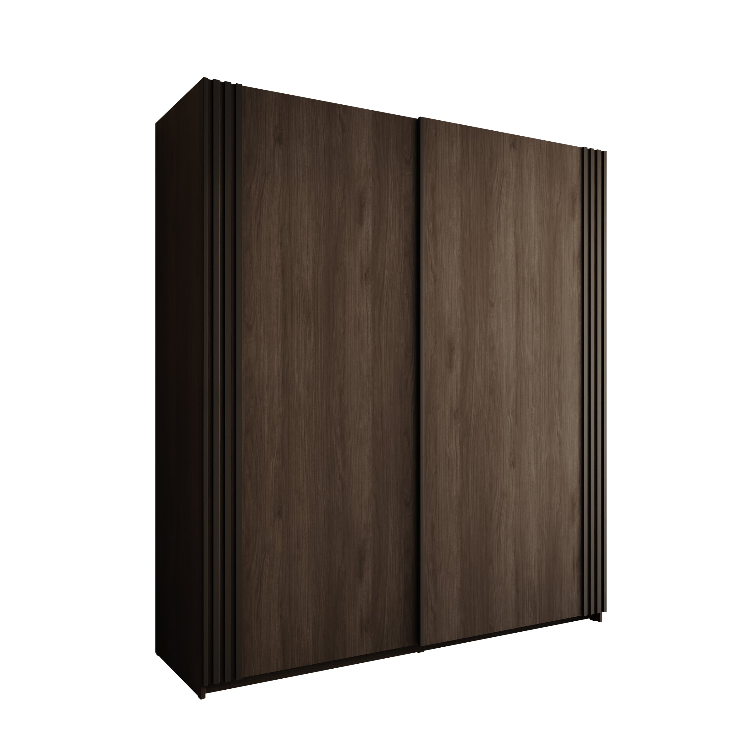 Nokta - Kledingkast met schuifdeuren - Donker eikenpatroon - 180x61x210 cm