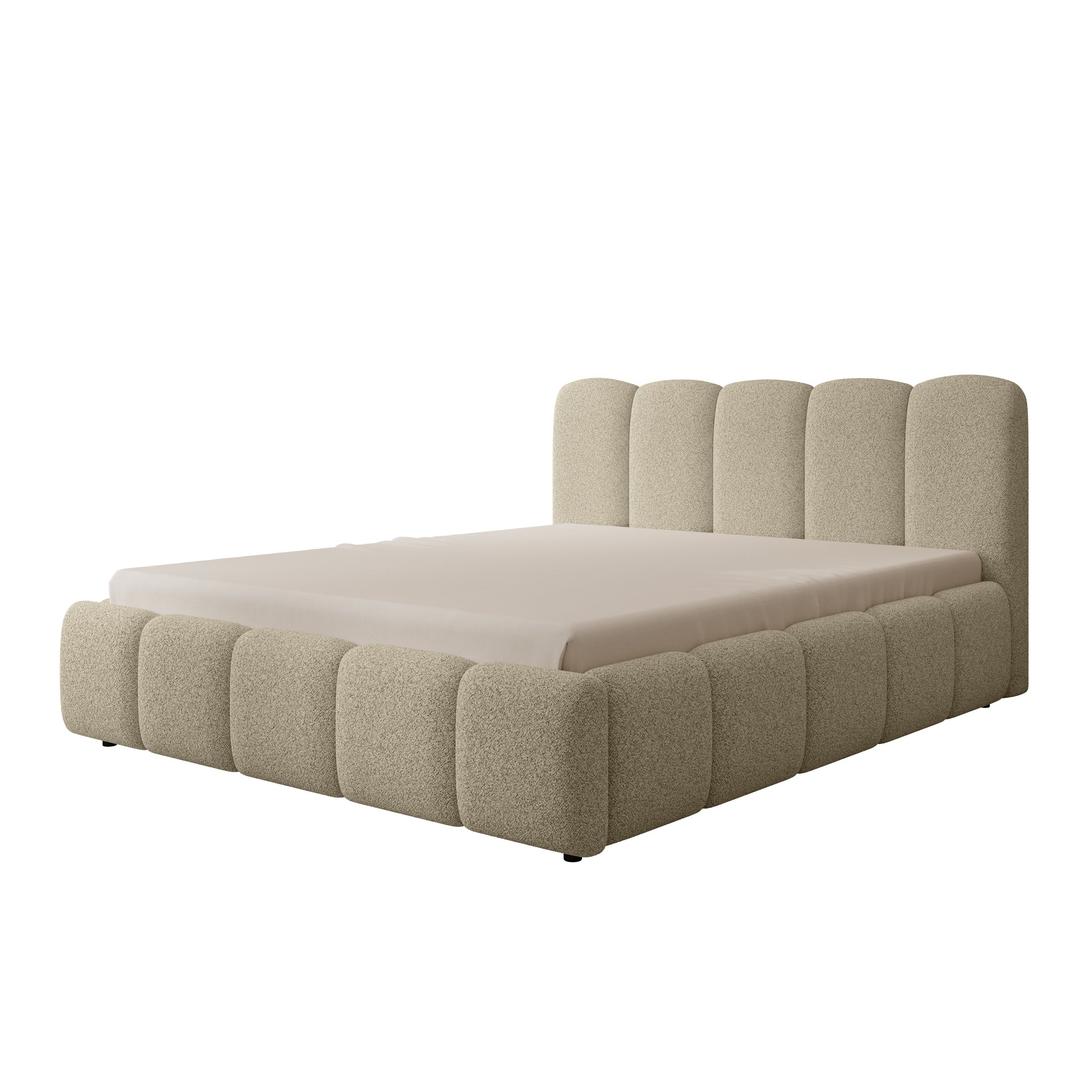 Nolena - Tweepersoonsbed - Beige stof - 160x200 cm