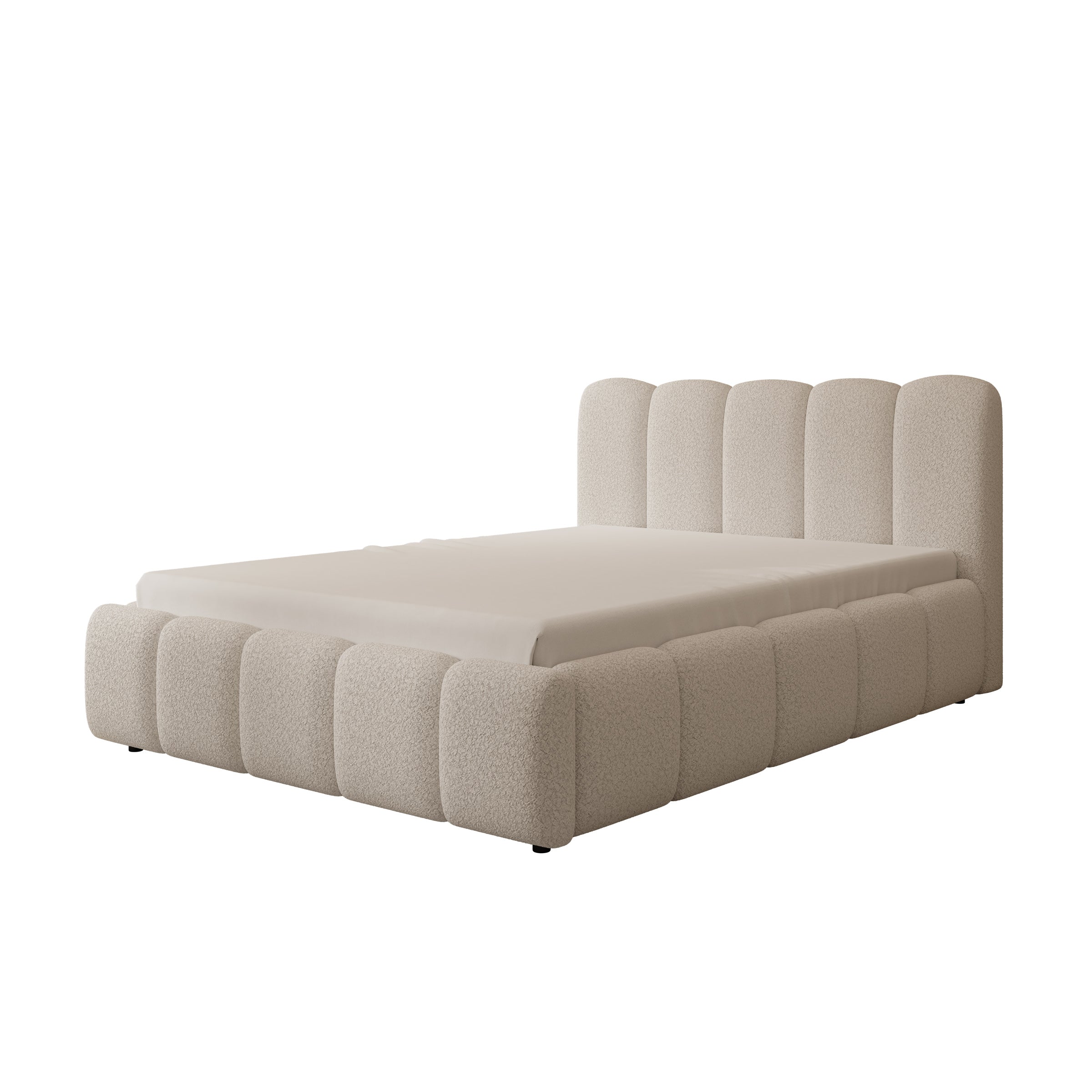 Nolena - Tweepersoonsbed - Beige teddystof - 140x200 cm