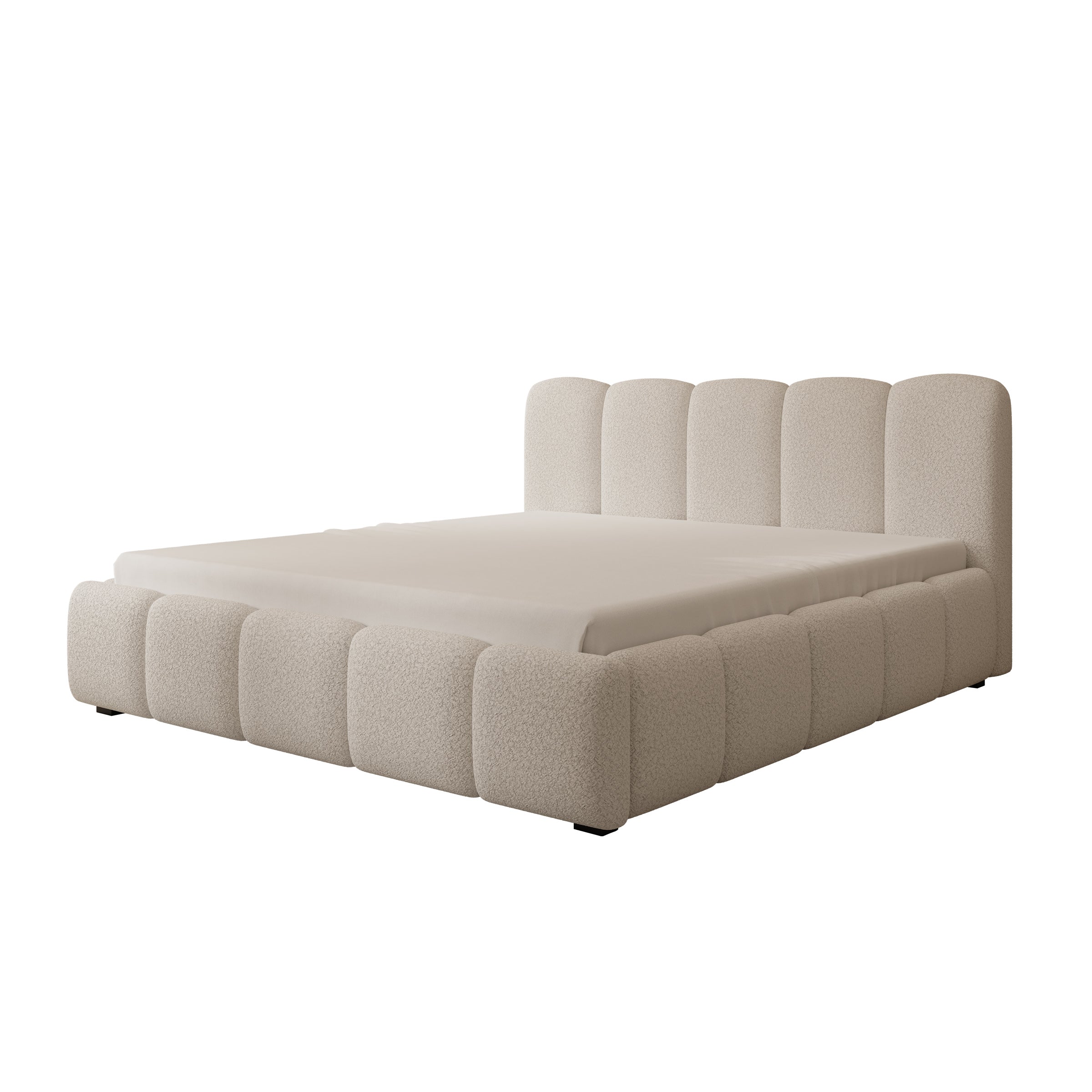 Nolena Tweepersoonsbed - Beige teddystof - 180x200 cm