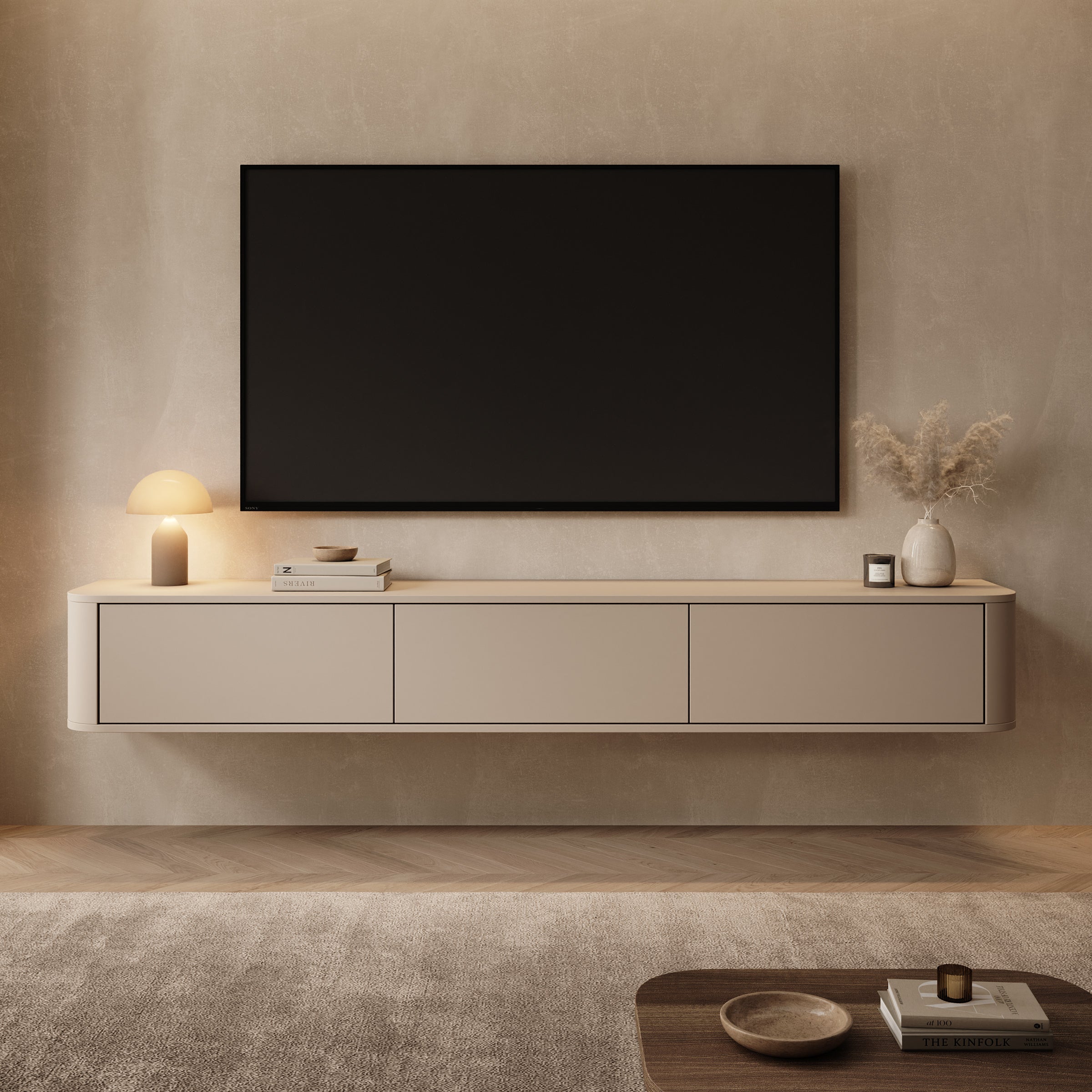 Noma - TV-Meubel - Beige - 200x34x29 cm