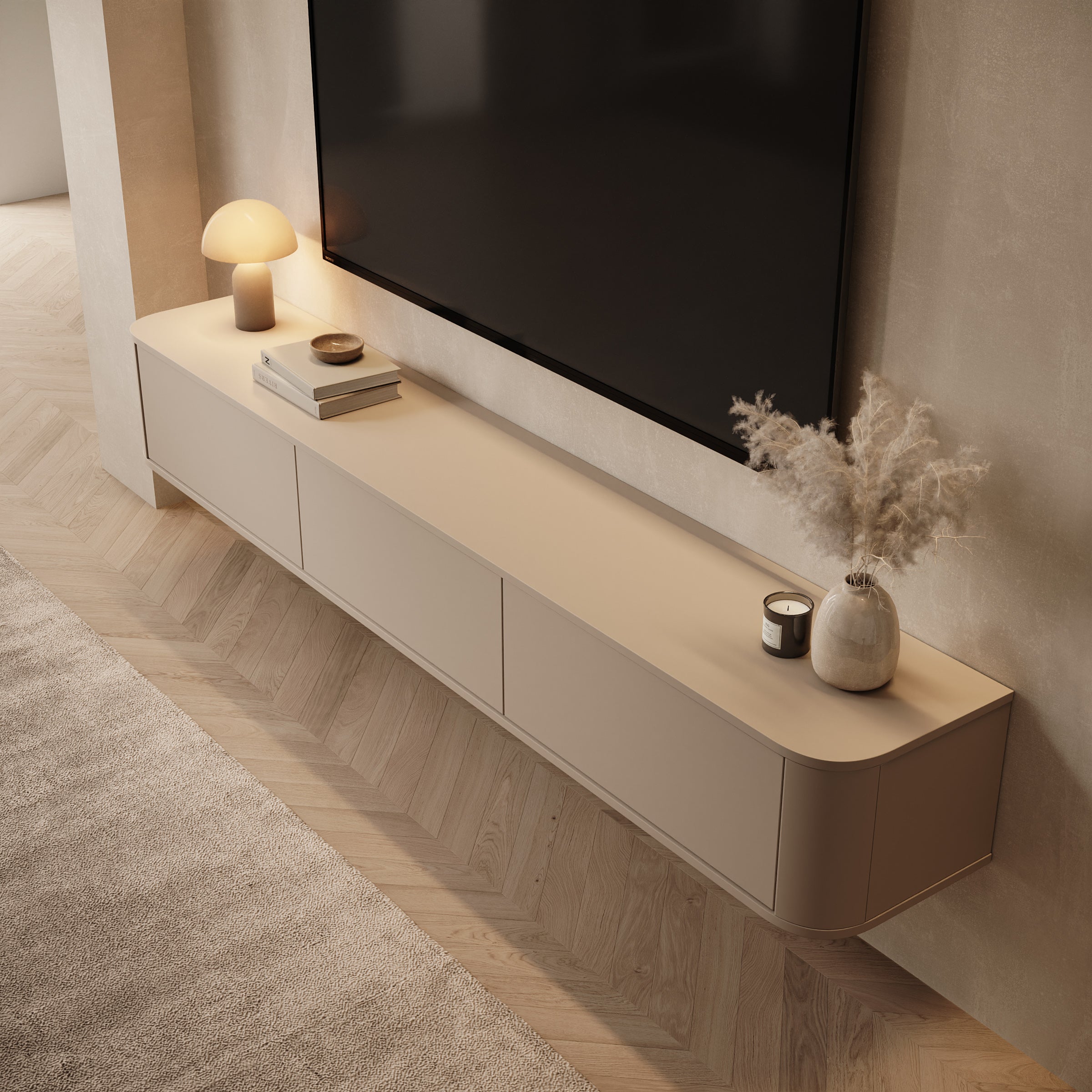 Noma - TV-Meubel - Beige - 200x34x29 cm