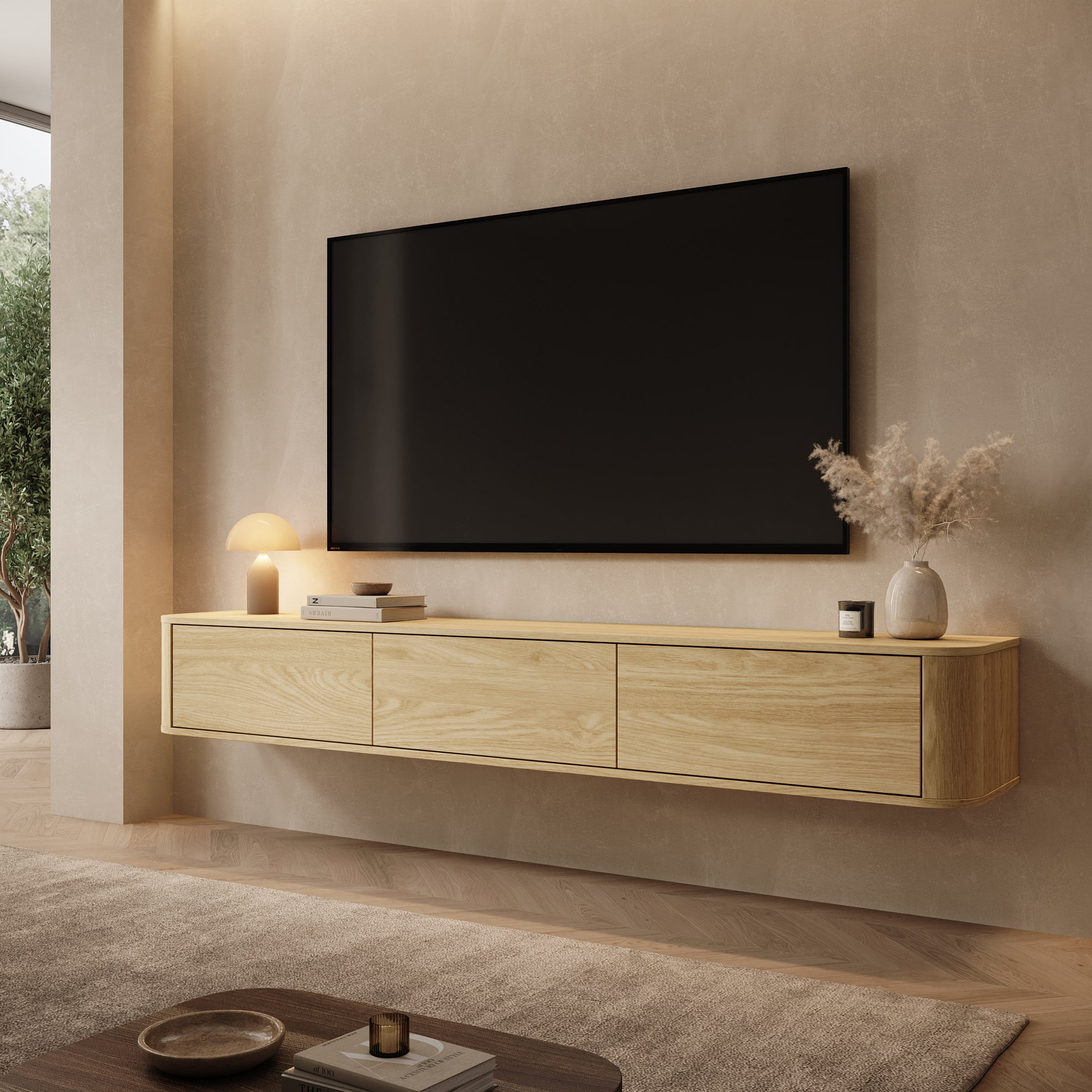 Noma - TV-Meubel - Licht eikenpatroon - 200x34x29 cm