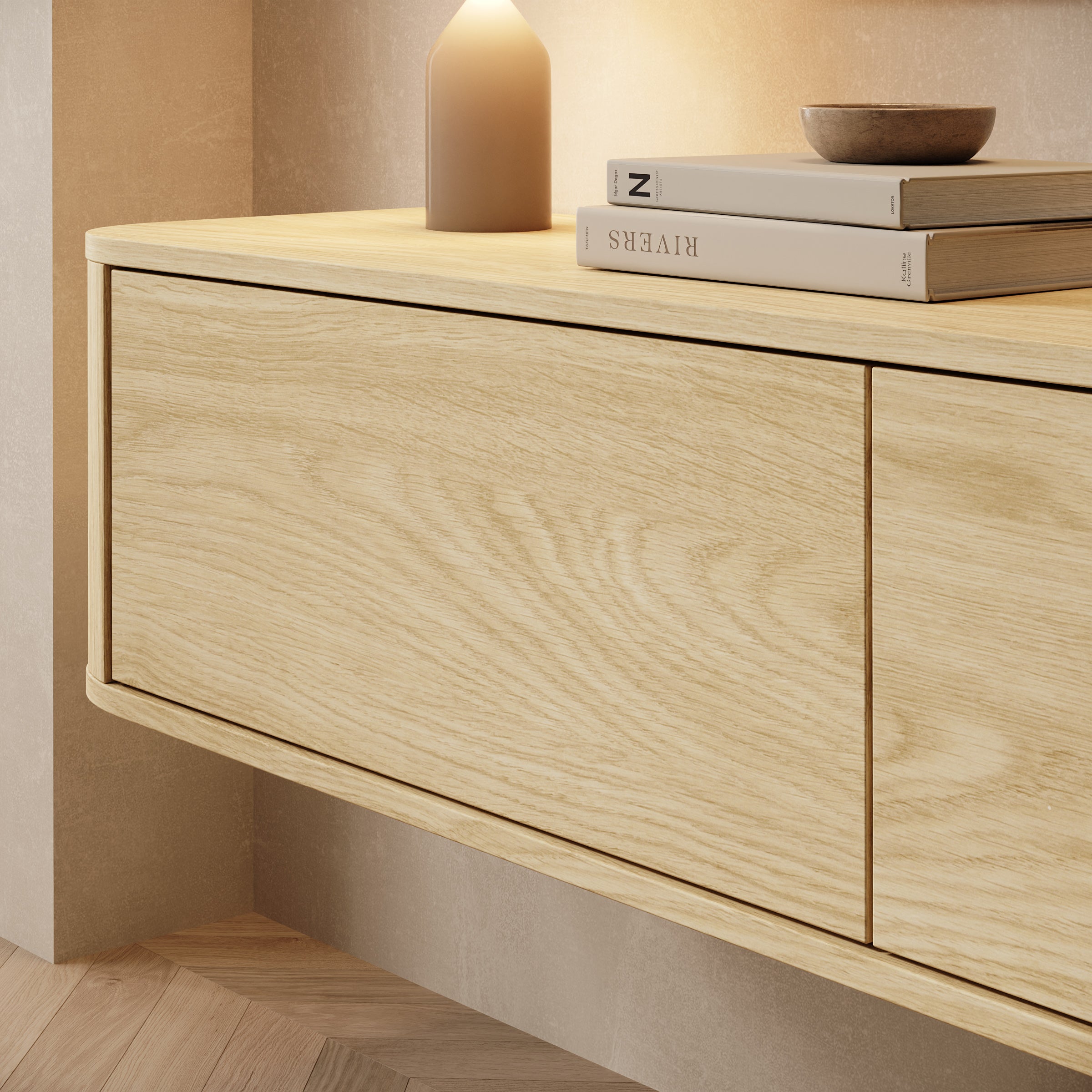 Noma - TV-Meubel - Licht eikenpatroon - 200x34x29 cm