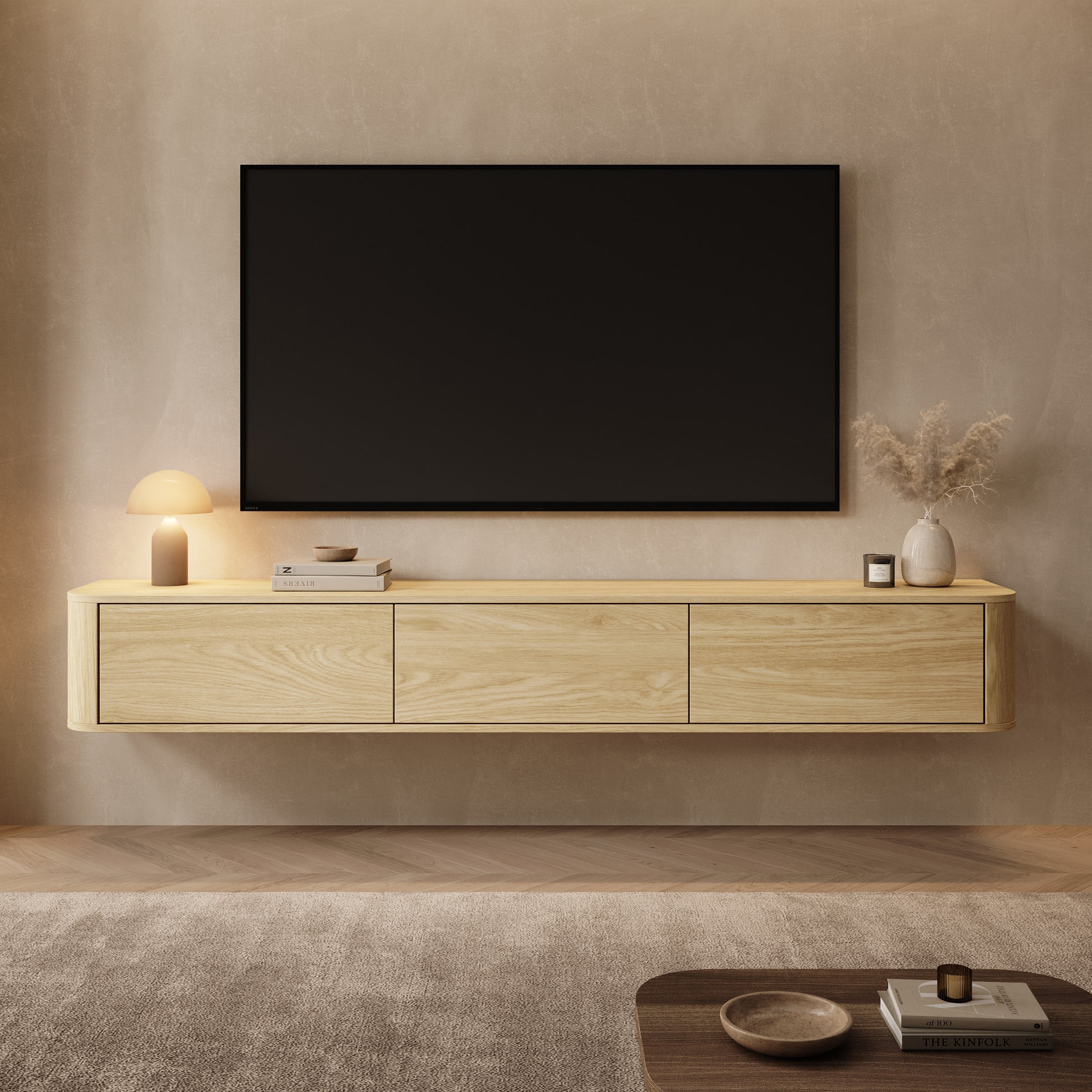 Noma - TV-Meubel - Licht eikenpatroon - 200x34x29 cm