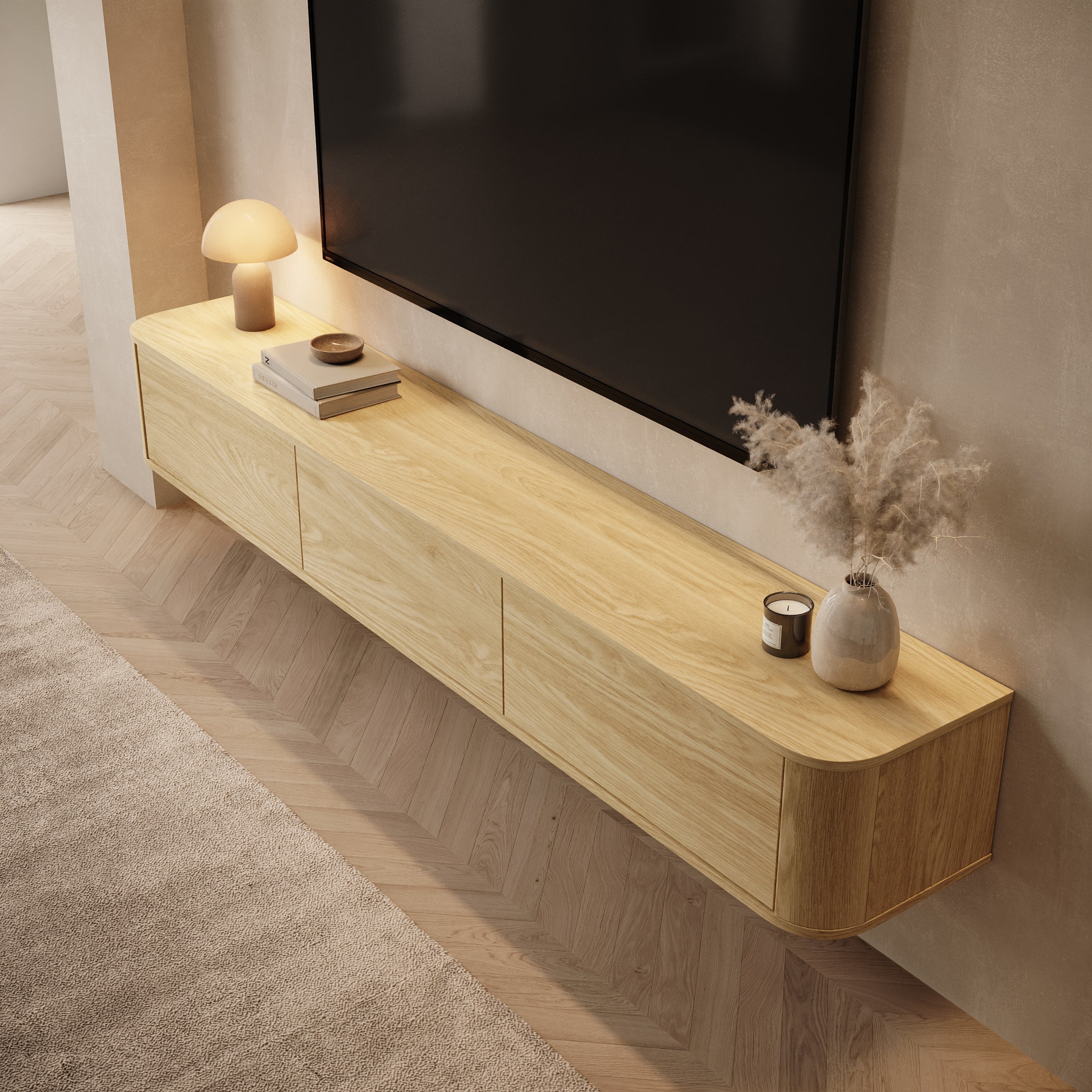 Noma - TV-Meubel - Licht eikenpatroon - 200x34x29 cm