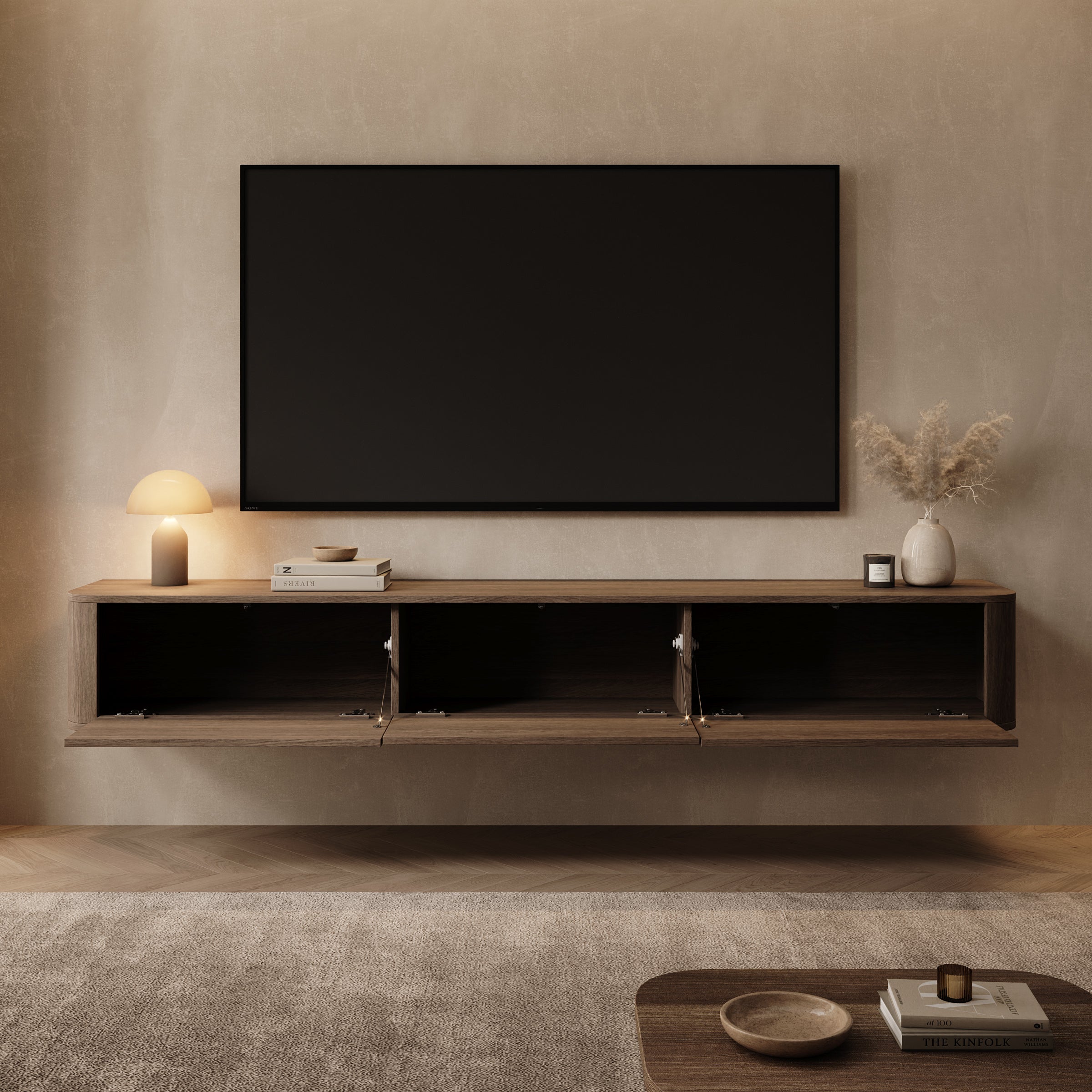 Noma - TV-Meubel - Walnootpatroon - 200x34x29 cm