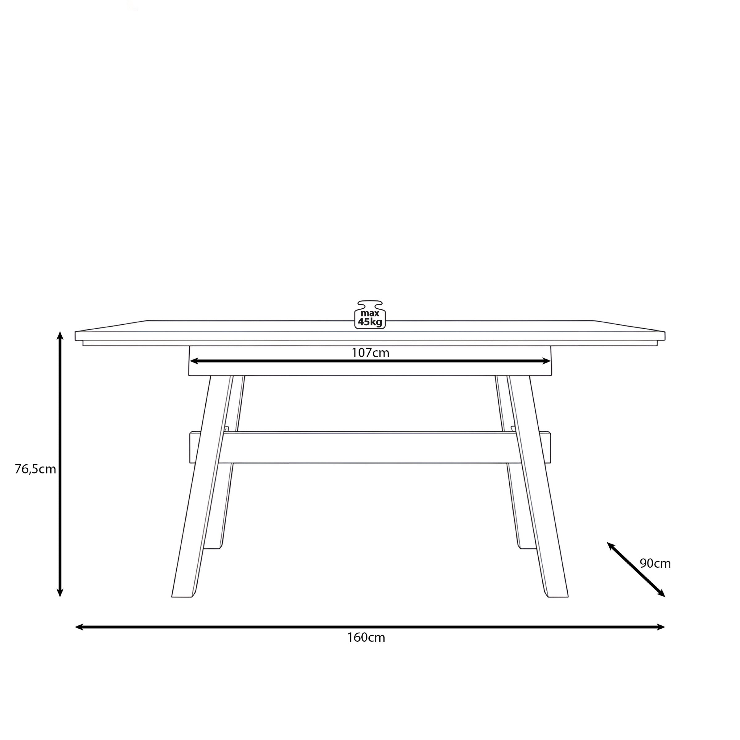 Nomad - Eetkamertafel - Eikenpatroon - 160x90x76 cm