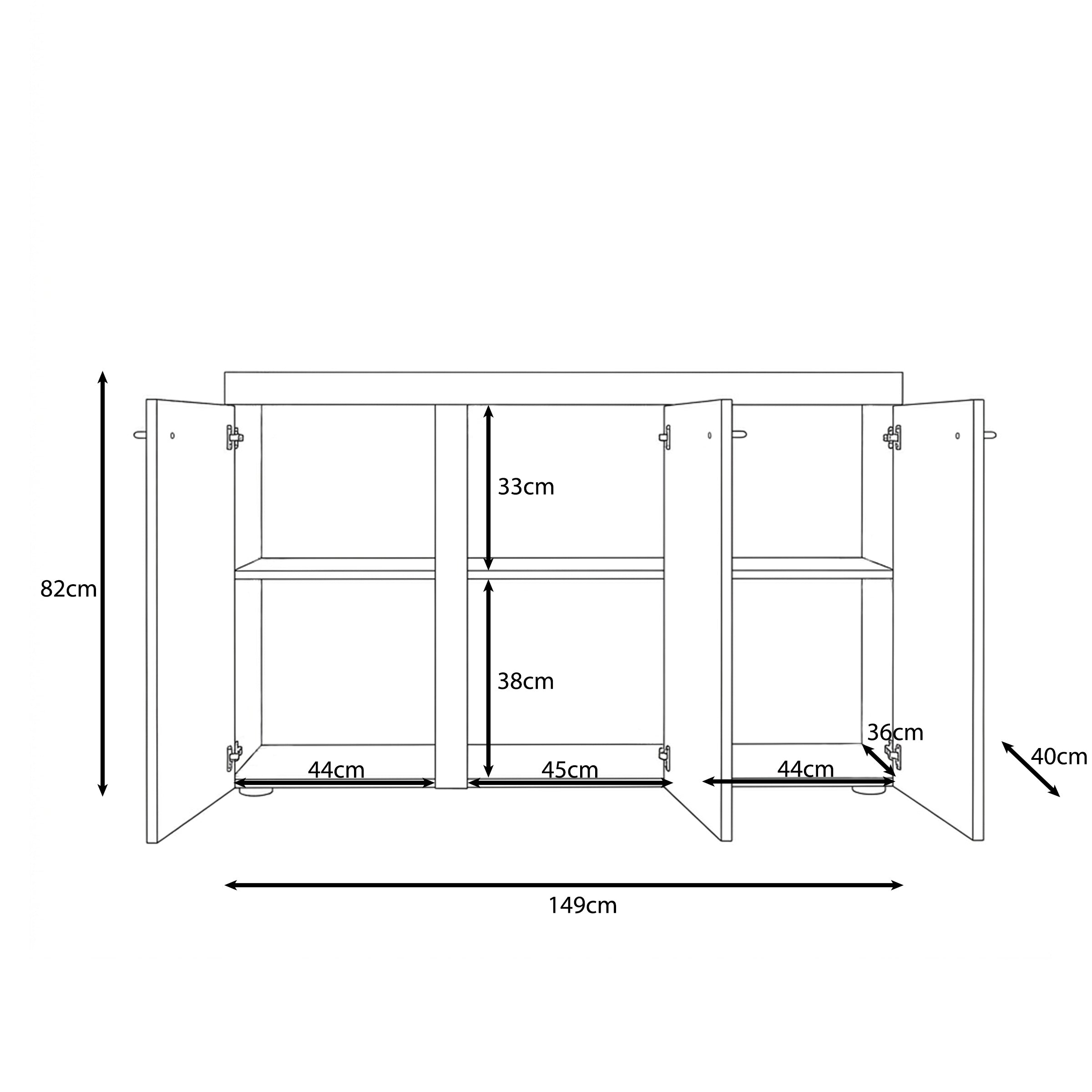 Norda - Dressoir - Beige - 149x40x82 cm