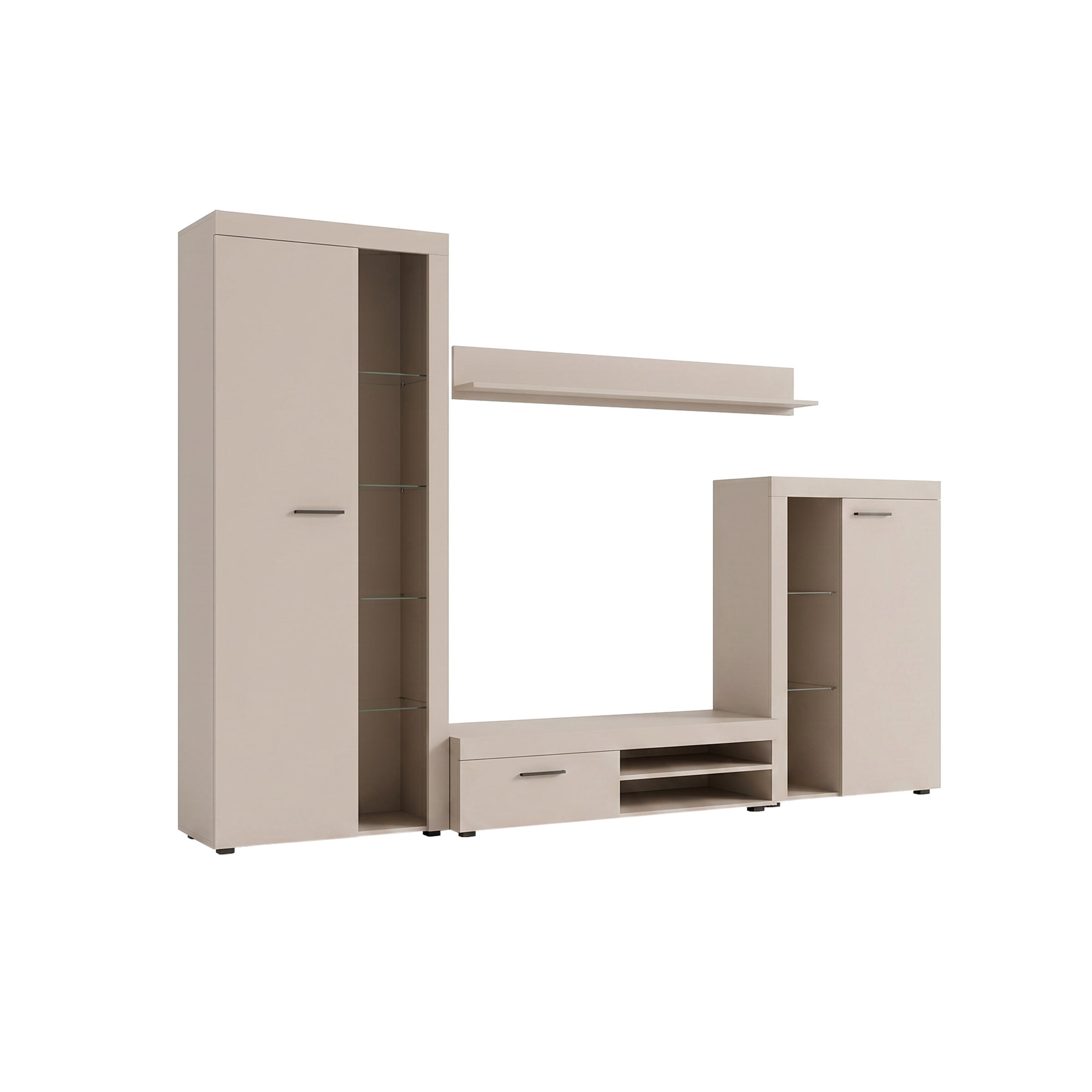 Norda - Wandmeubel - Beige - 270x34x190 cm