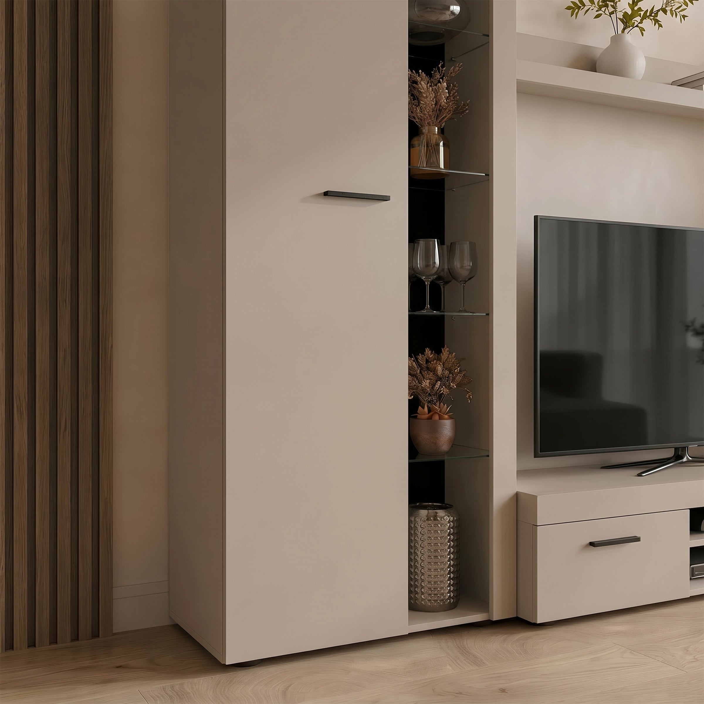 Norda - Wandmeubel - Beige - 300x34x190 cm