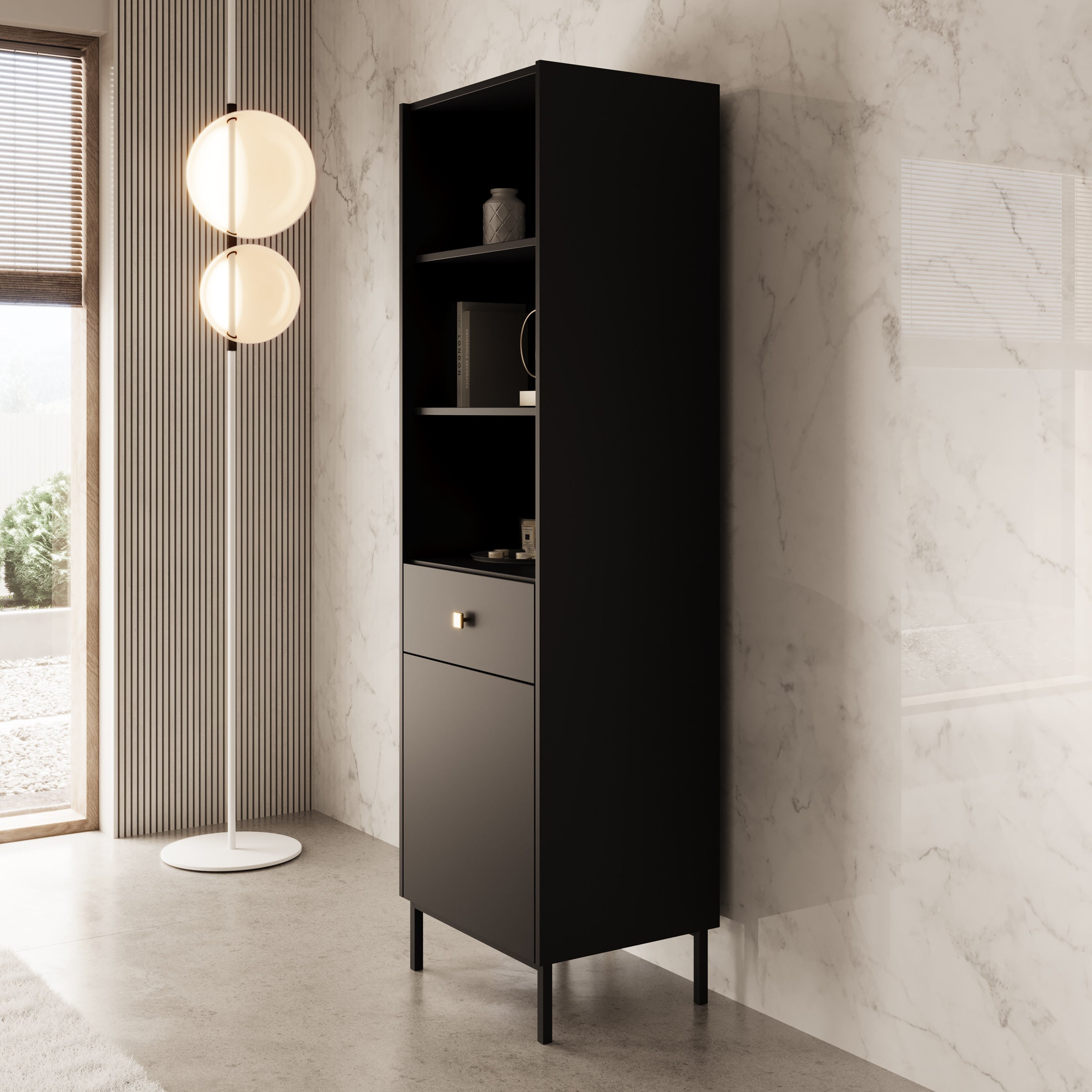 Norment - Boekenkast - Zwart - 54x42x180 cm