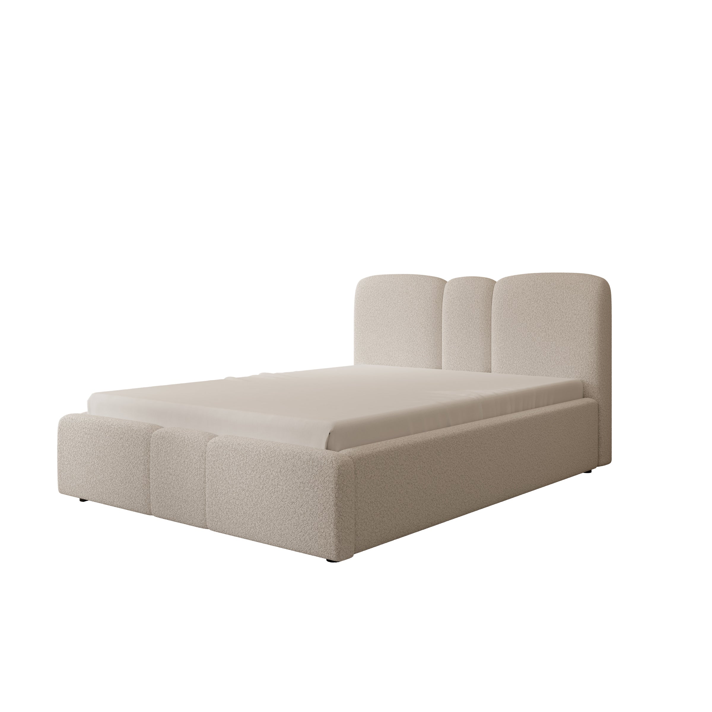 Northwell - Tweepersoonsbed met opbergruimte - Teddystof beige - 140x200 cm