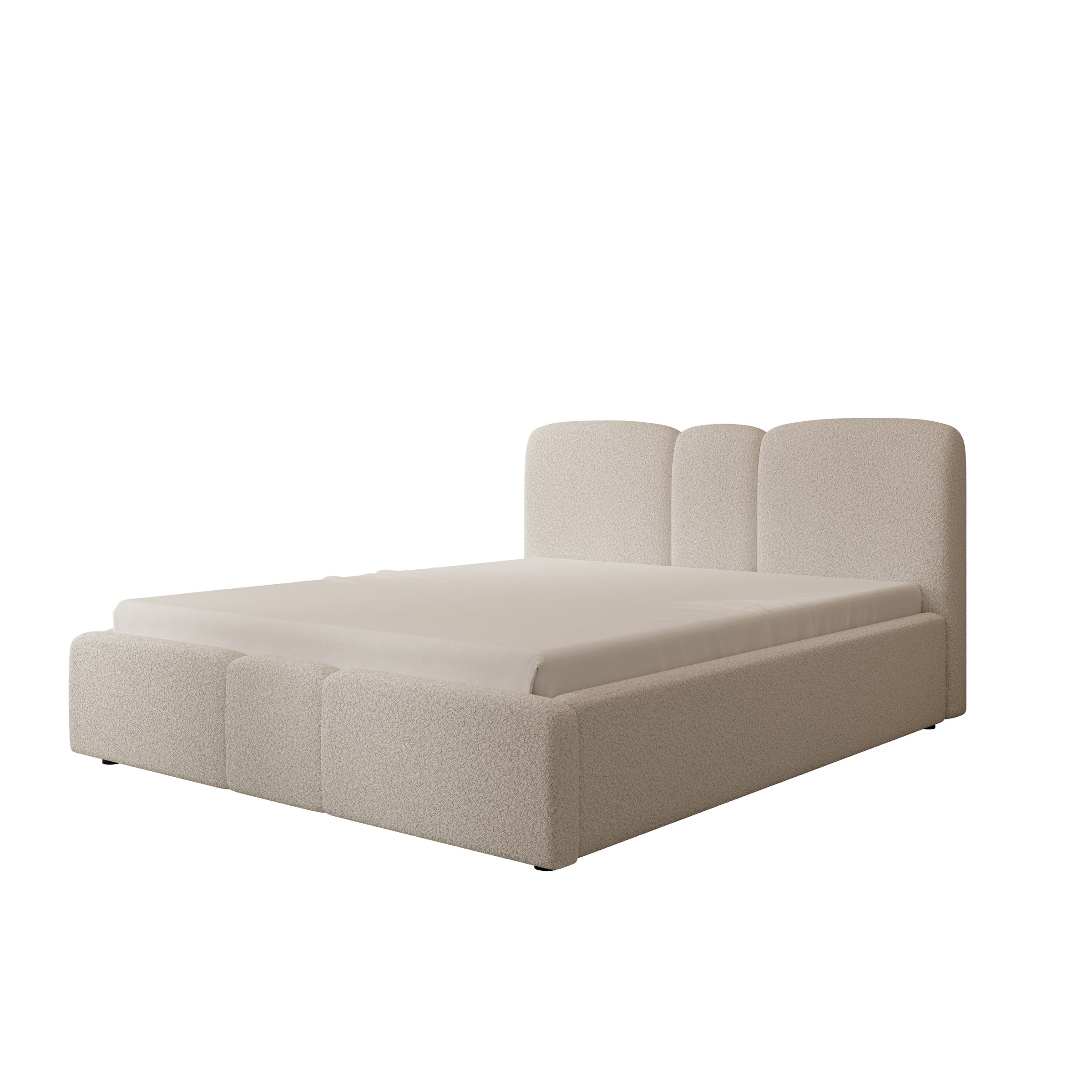 Northwell - Tweepersoonsbed met opbergruimte - Teddystof beige - 160x200 cm