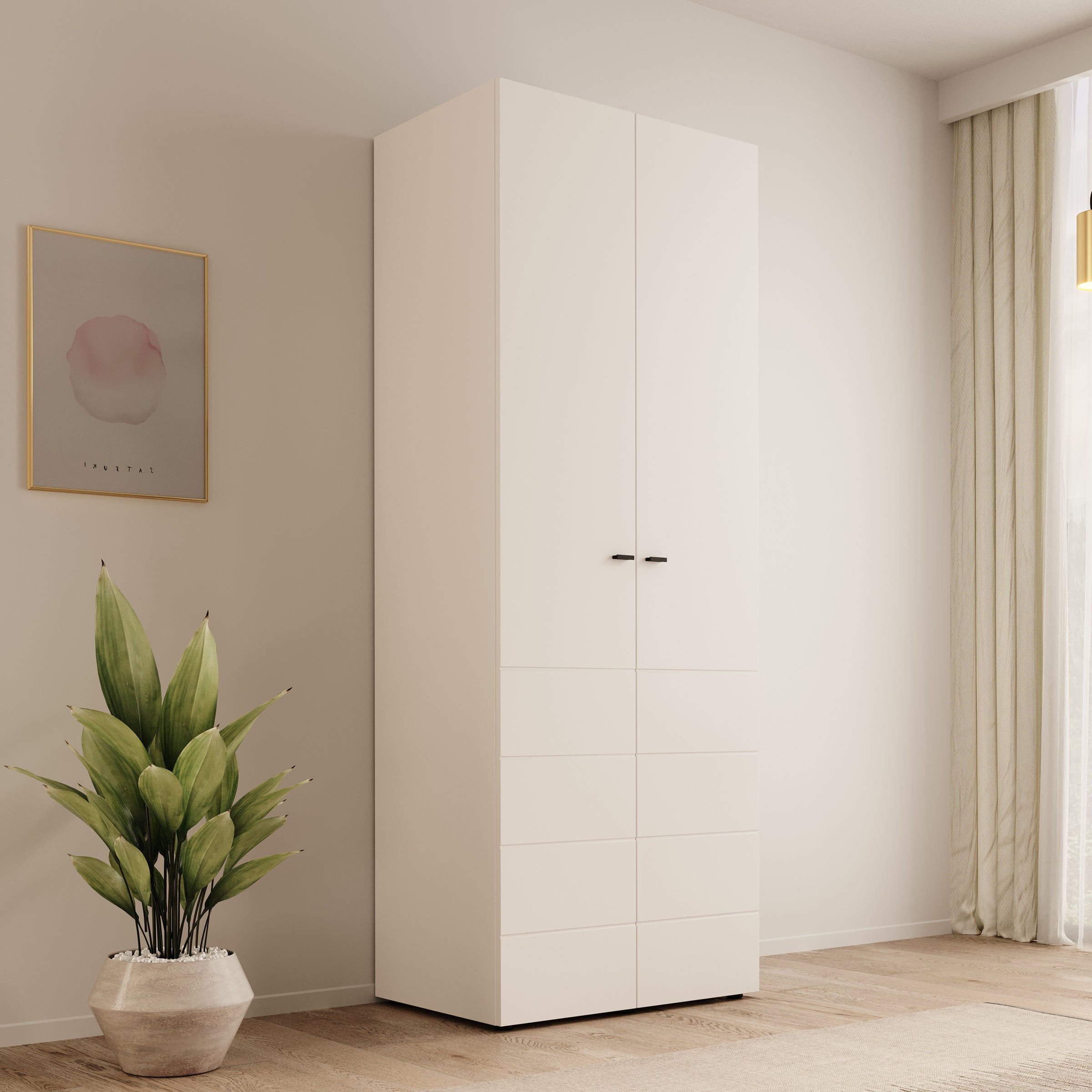 Nouran - Kledingkast 2-deurs - Wit - 79x52x208 cm