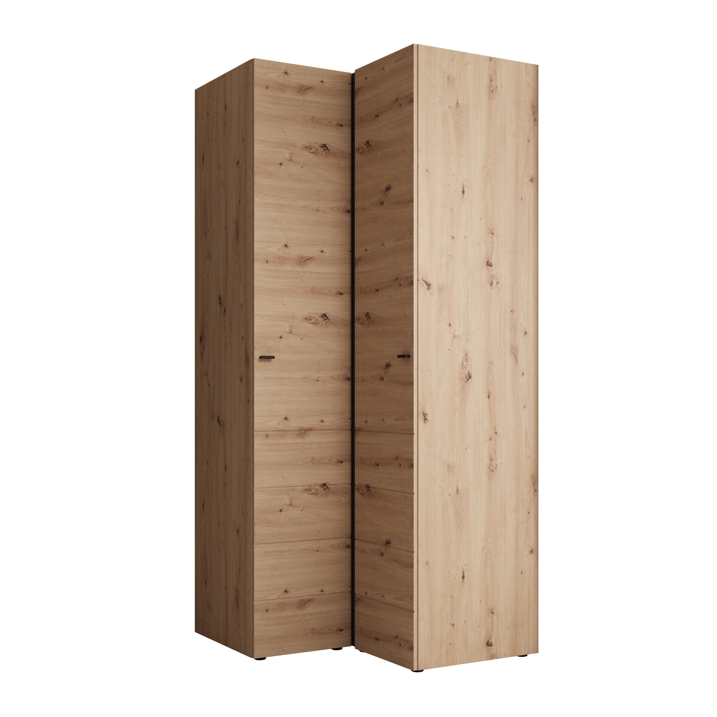 Nouran - Kledingkast hoek - Eikenpatroon - 95x90x208 cm