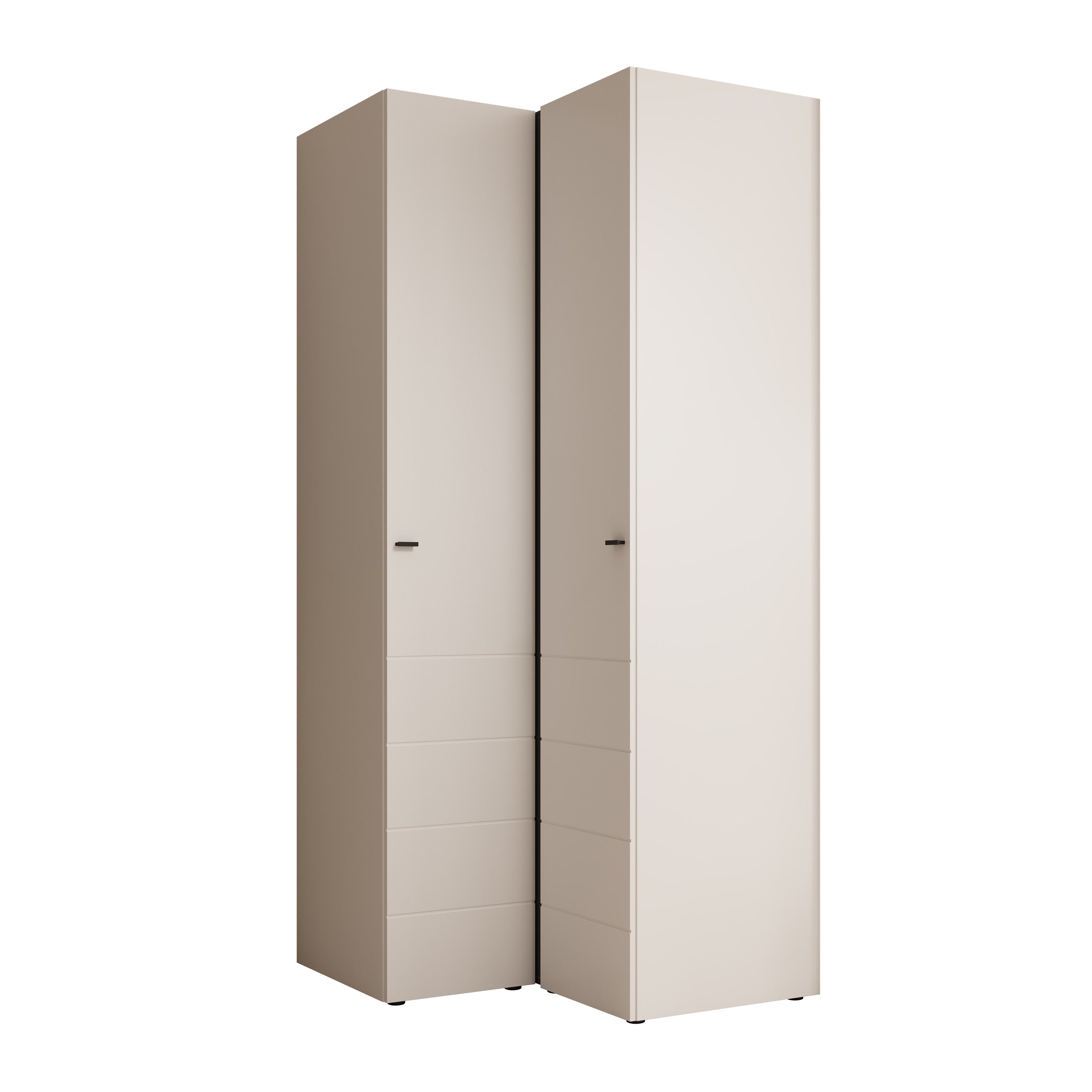 Nouran - Kledingkast hoek - Wit - 95x90x208 cm
