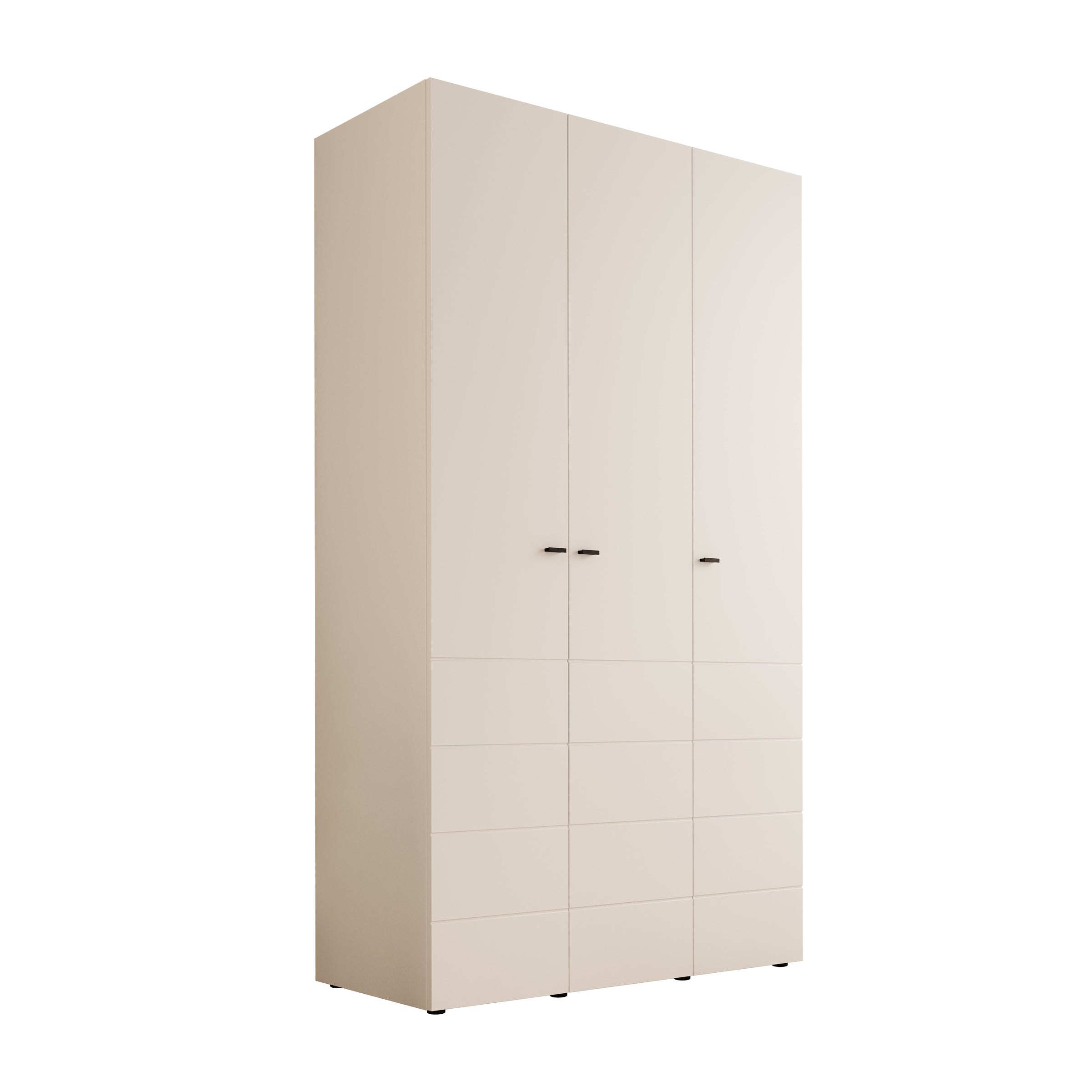 Nouran - Kledingkast met 3 deuren - Wit - 117x52x208 cm