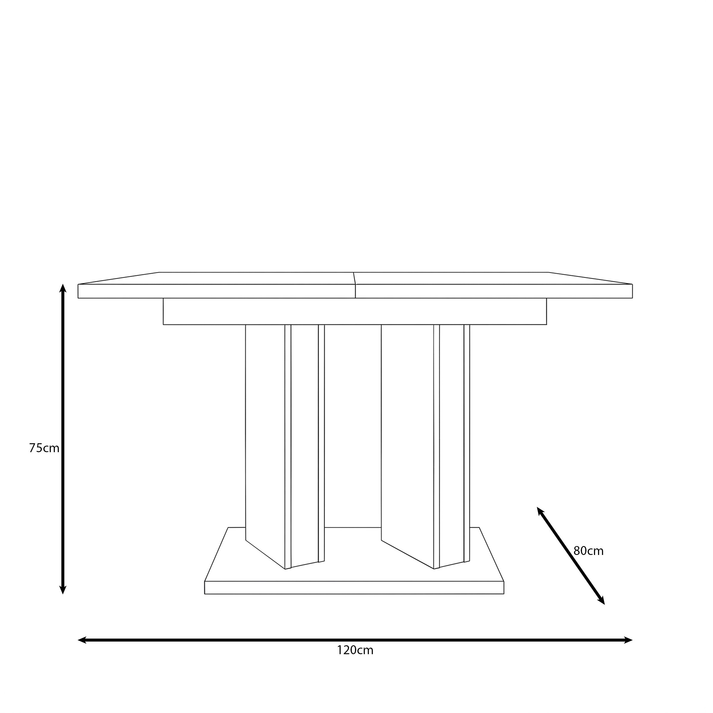 Novan - Eetkamertafel - Uitschuifbaar - Beige - 120-160x80x75 cm