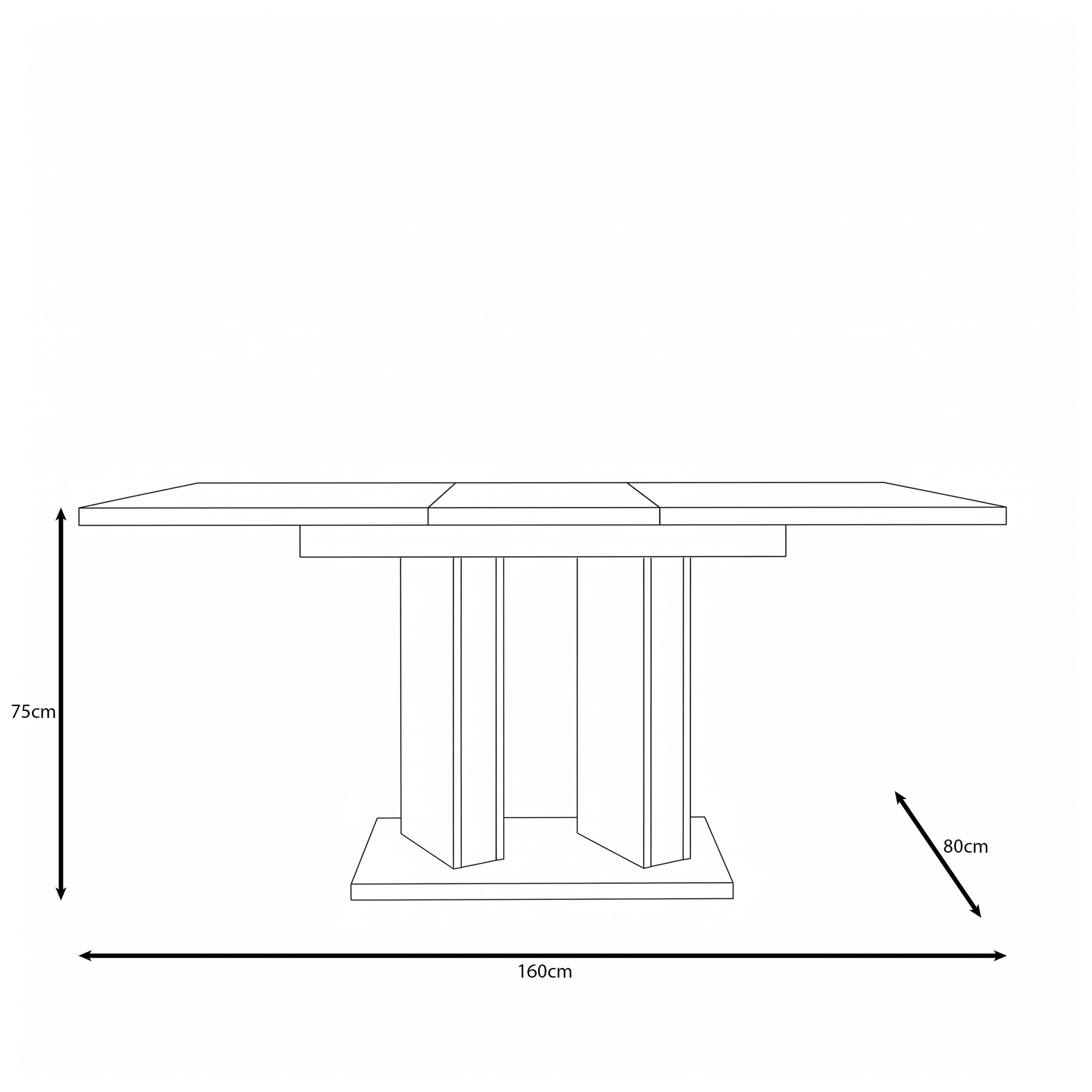 Novan - Eetkamertafel - Uitschuifbaar - Beige - 120-160x80x75 cm