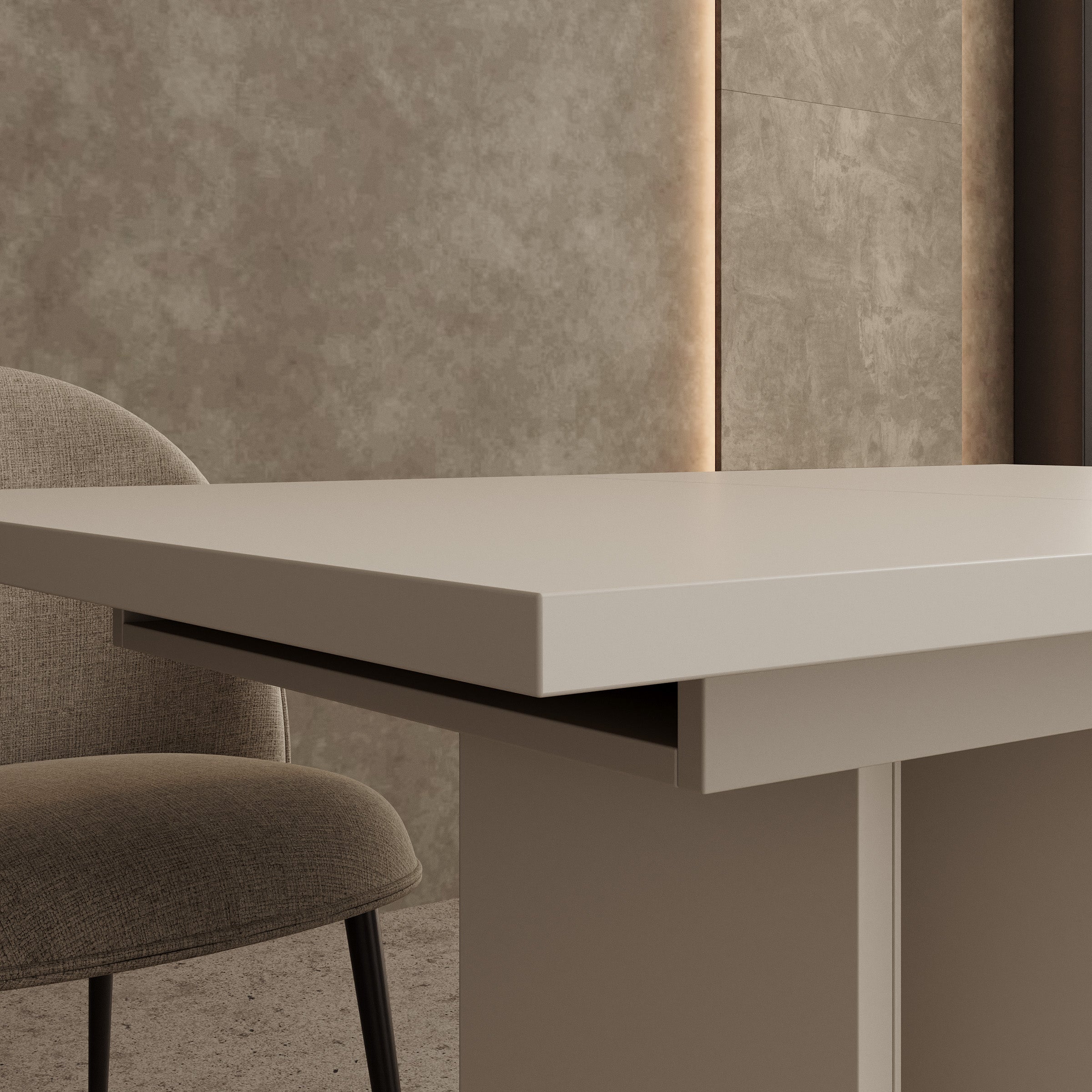 Novan - Eetkamertafel - Uitschuifbaar - Beige - 120-160x80x75 cm